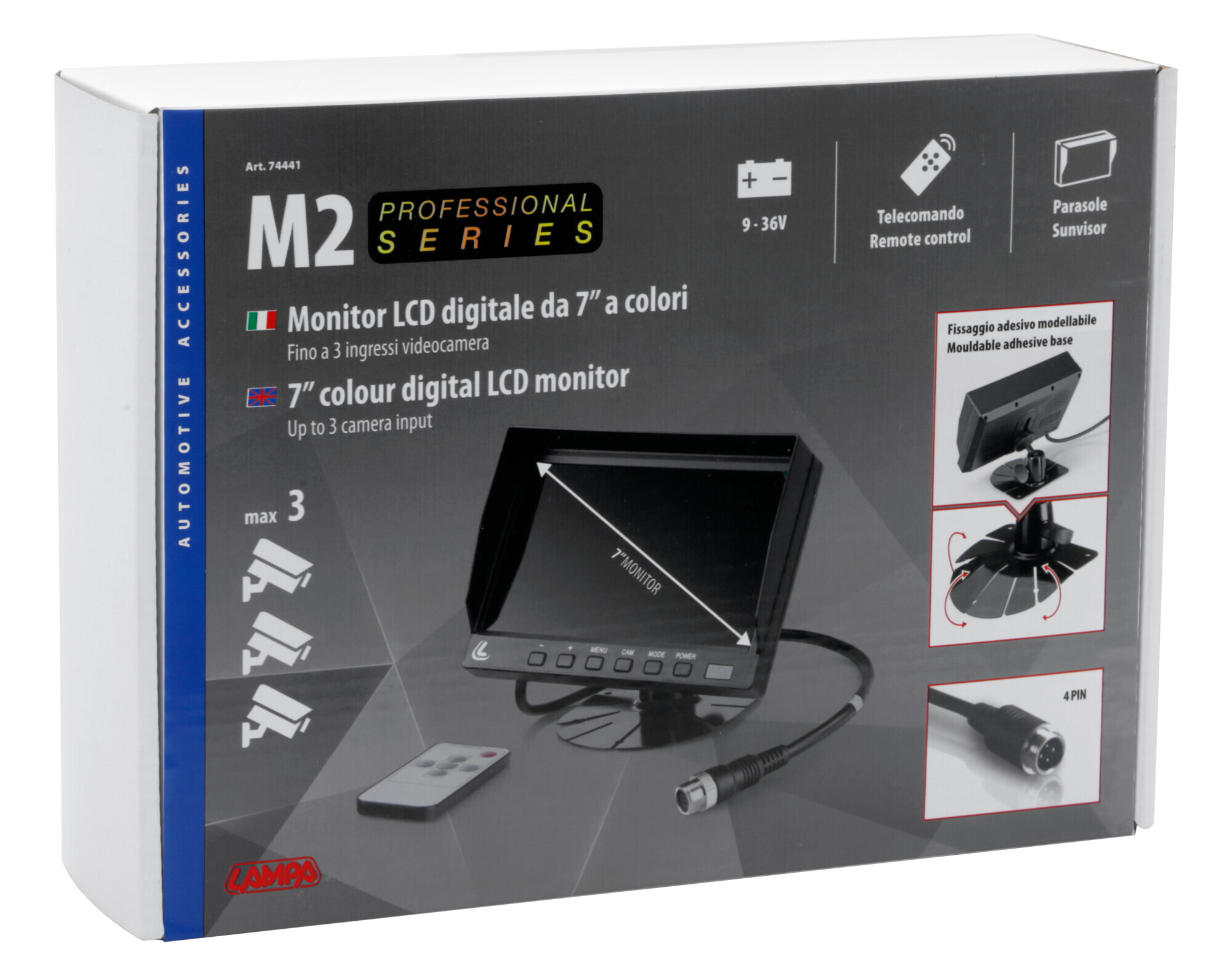 M2, Monitor LCD 7", Cam 1/2/3 - immagine 8