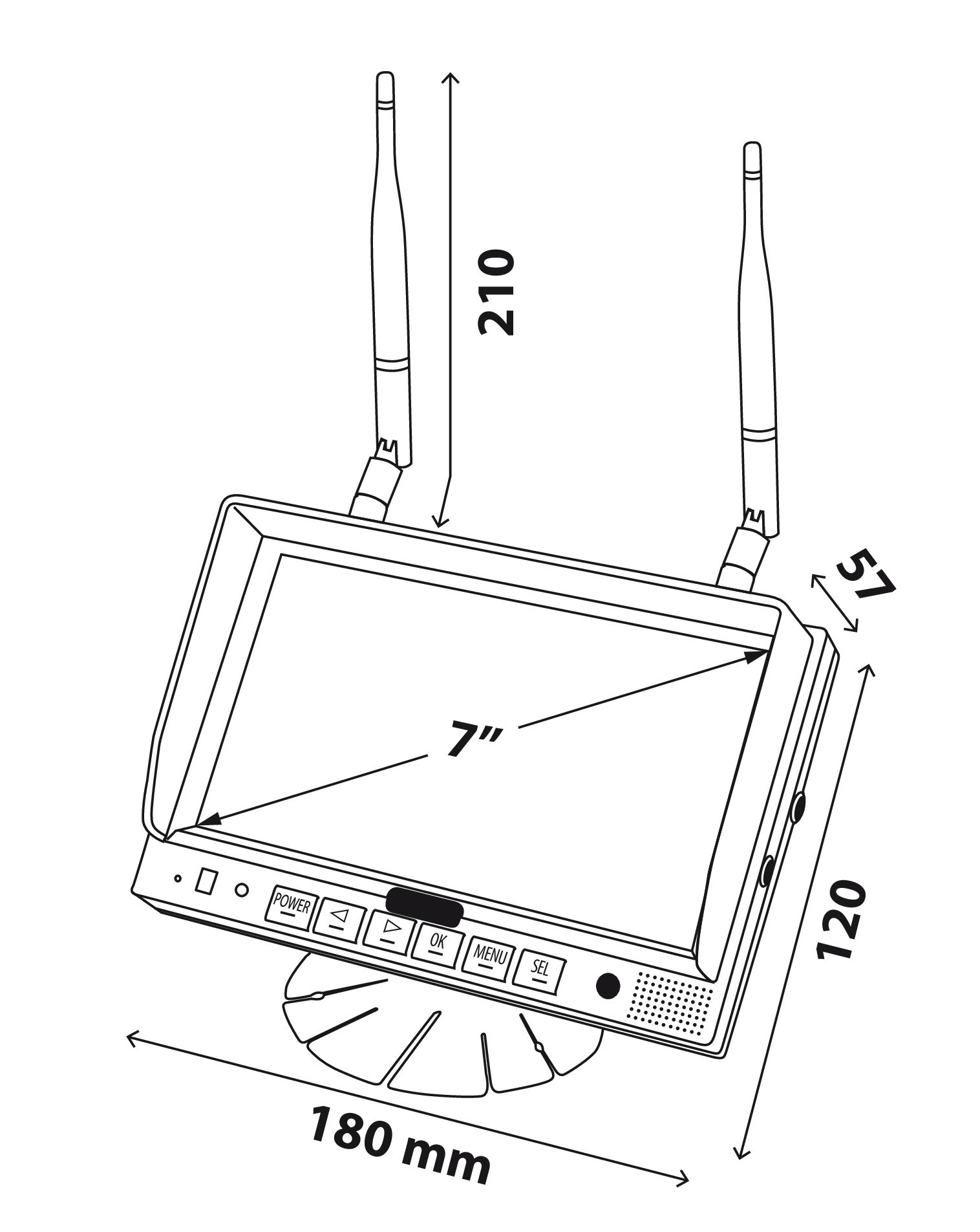 M4, Monitor LCD 7" Wireless, Cam 1+2+3+4 - immagine 7