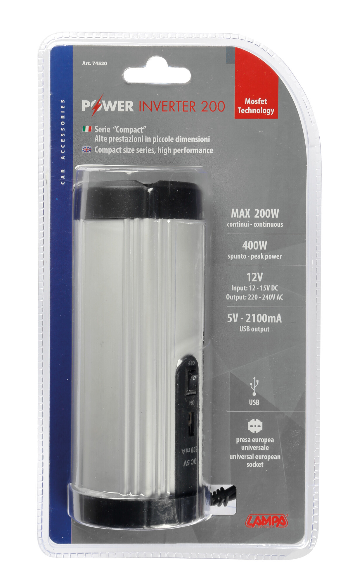 Power Inverter 200, trasformatore 12V > 220V - immagine 6