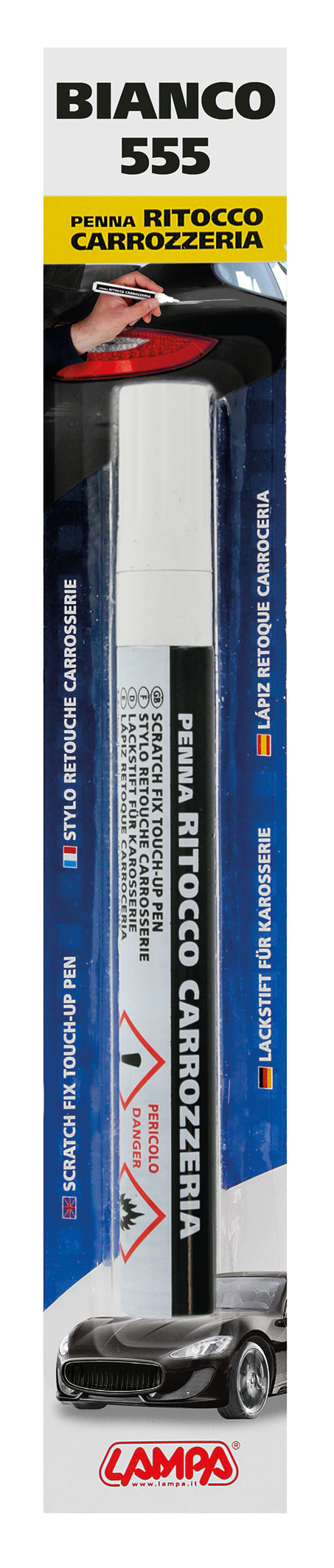 Penna ritocco carrozzeria - Bianco - 555