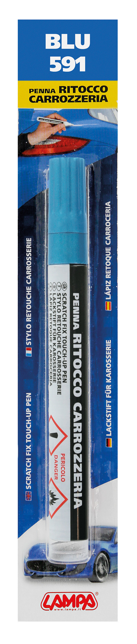Penna ritocco carrozzeria - Blu - 591