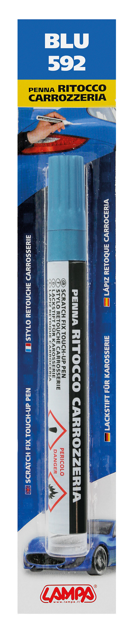 Penna ritocco carrozzeria - Blu - 592