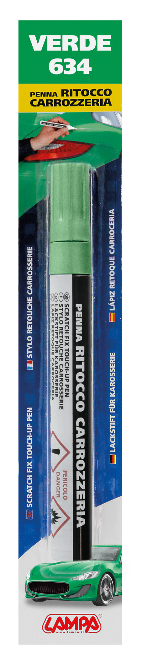 Penna ritocco carrozzeria - Verde - 634