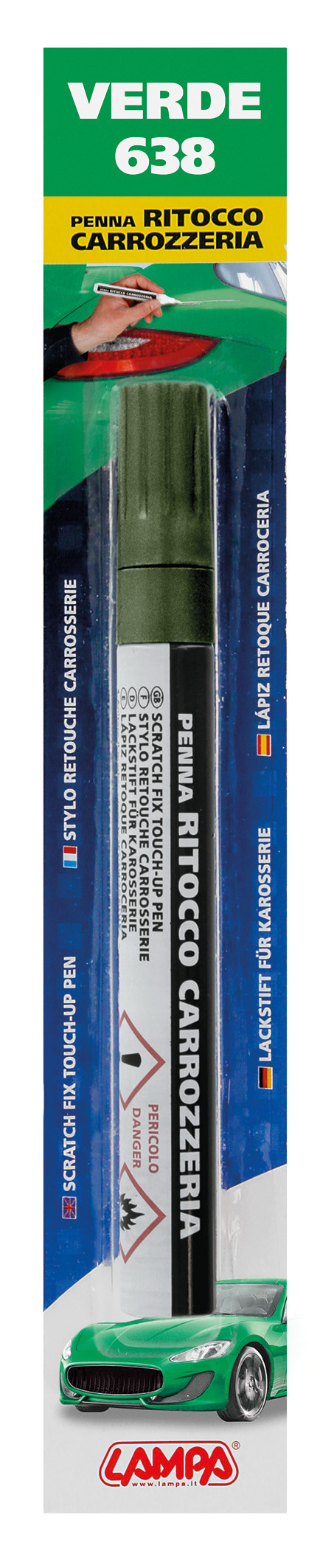 Penna ritocco carrozzeria - Verde - 638