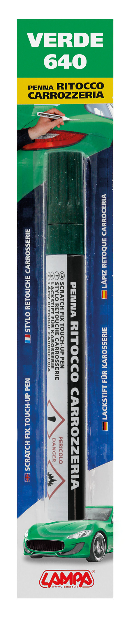 Penna ritocco carrozzeria - Verde - 640