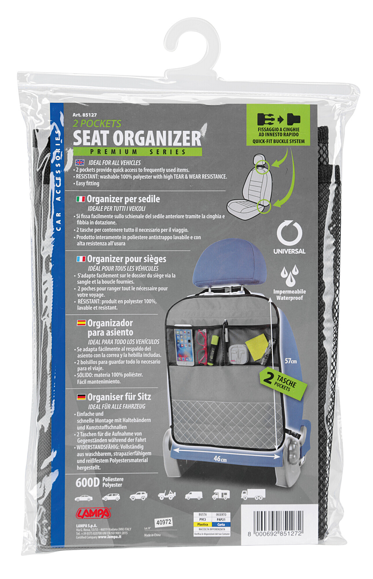 Premium, organizer per sedili, 2 tasche - immagine 6