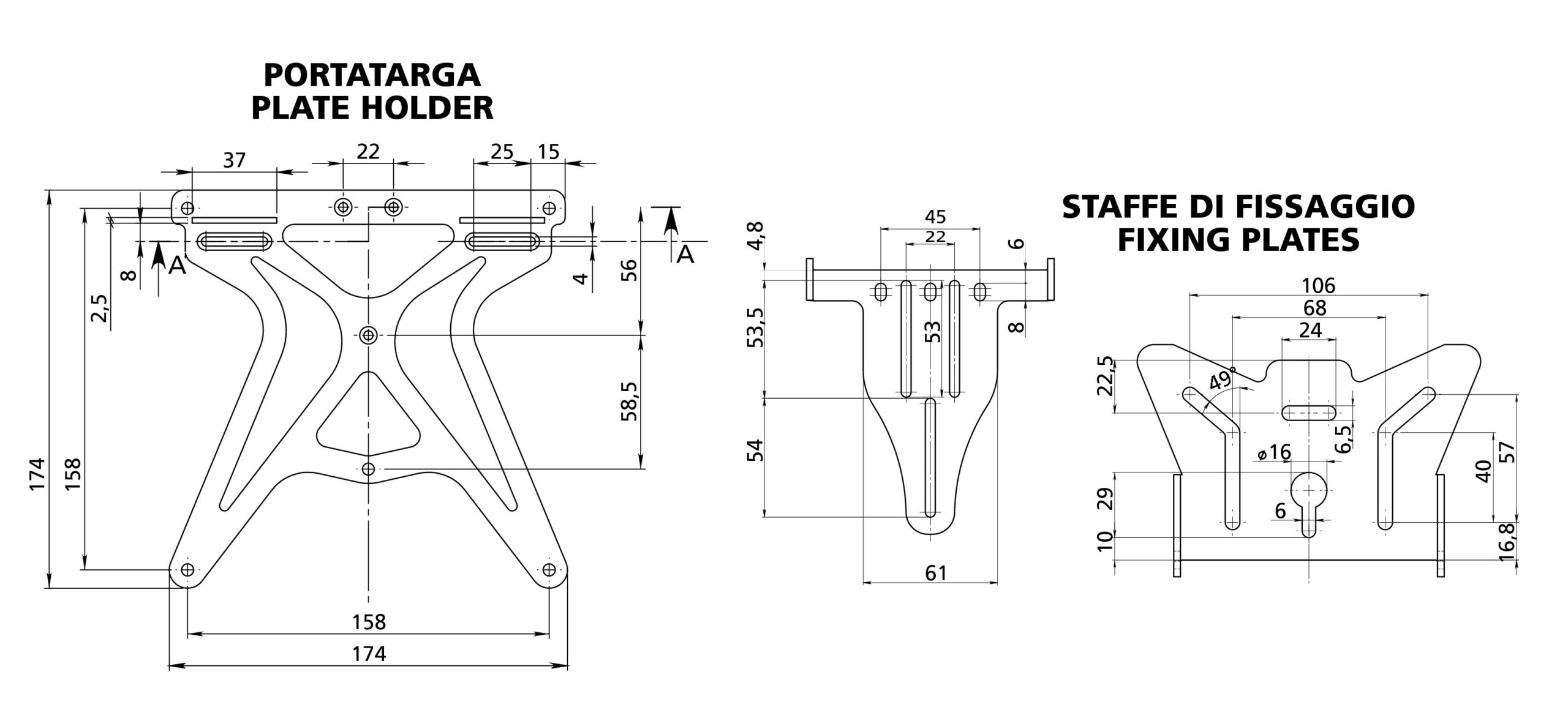 Aero-X, portatarga completamente regolabile - immagine 3
