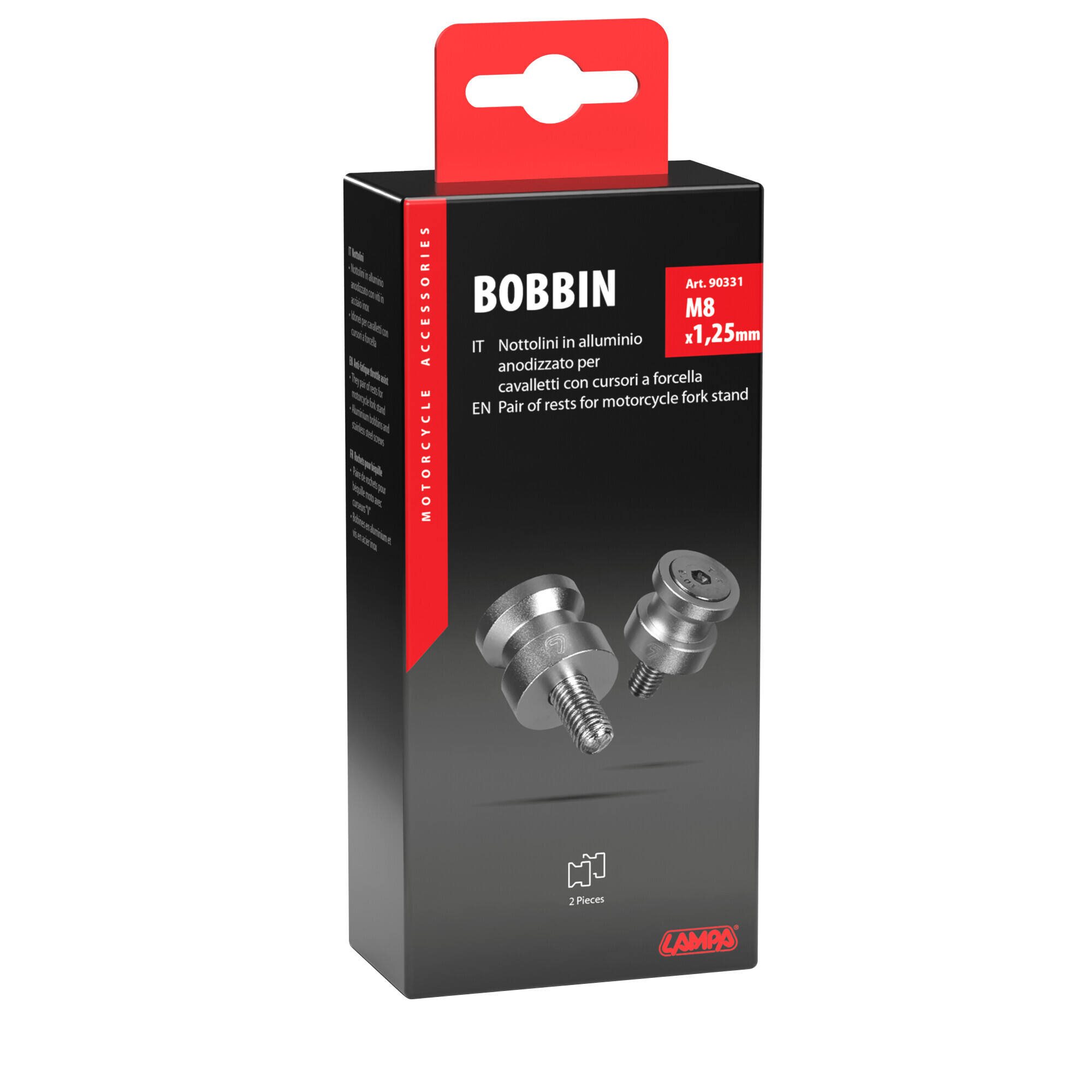 Coppia supporti cavalletto - M8x1,25 mm - Alluminio - immagine 3