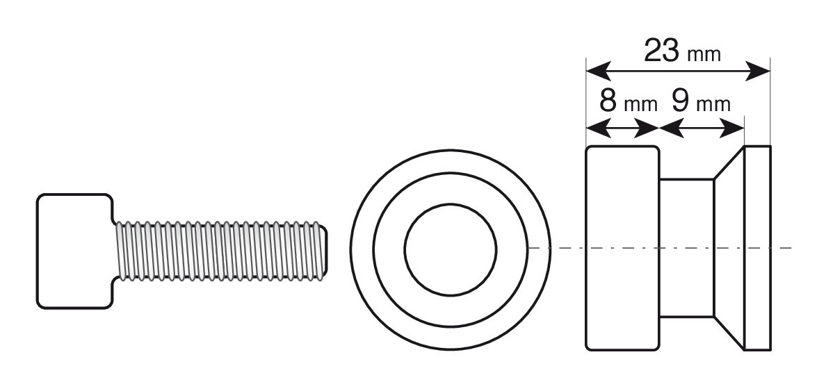 Coppia supporti cavalletto - M8x1,25 mm - Alluminio - immagine 2