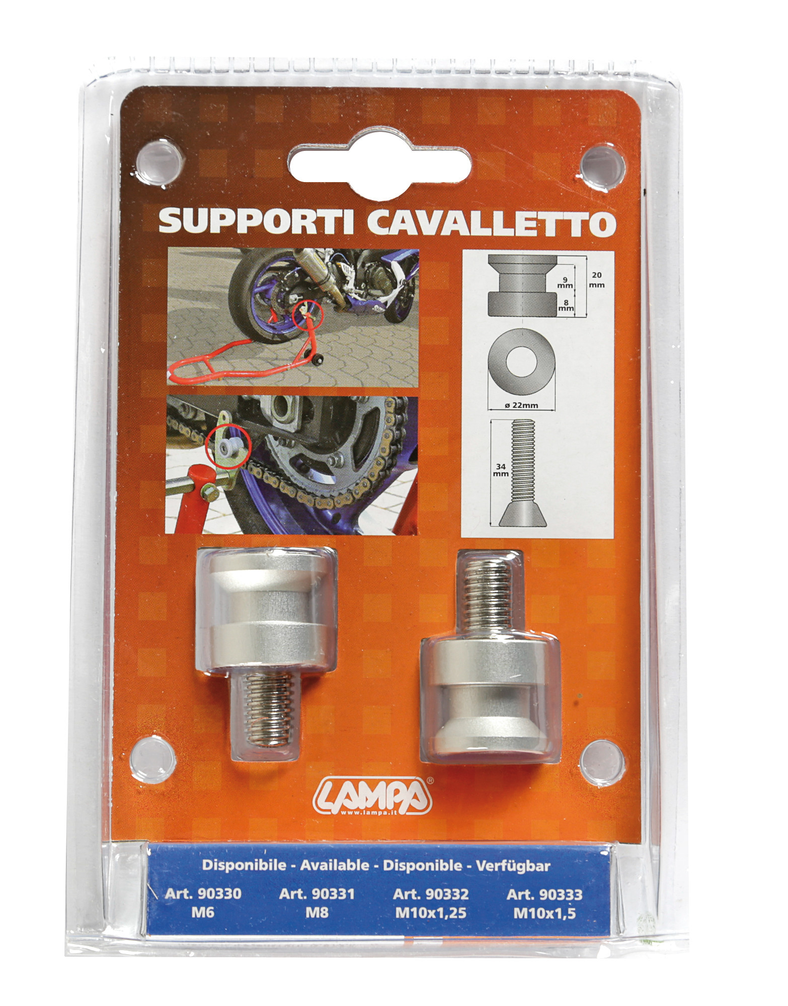 Coppia supporti cavalletto - M10x1,50 mm - Alluminio - immagine 2