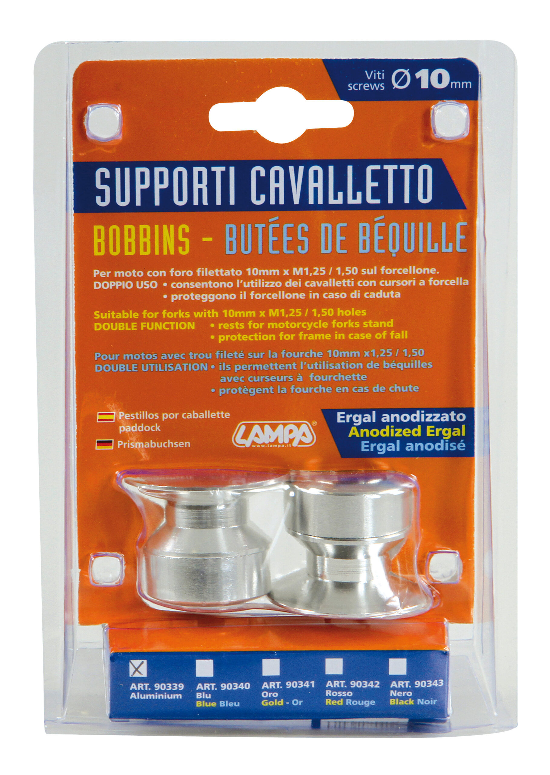 Kit supporti cavalletto - 10 mm - Alluminio - immagine 4