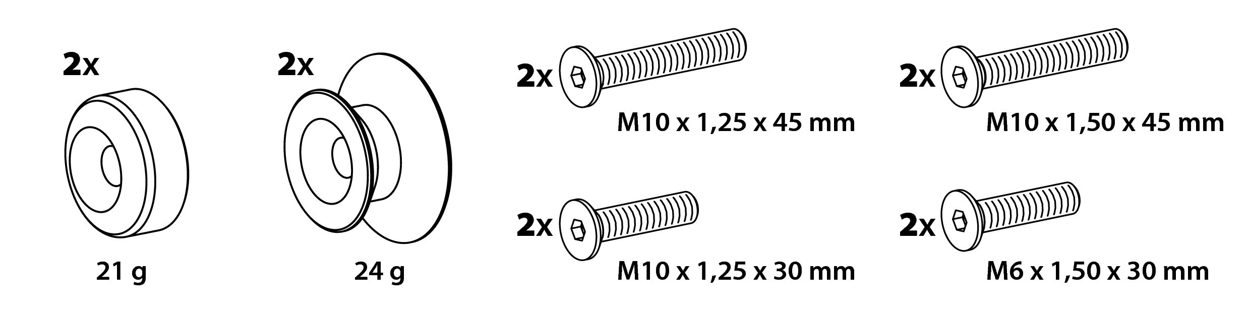 Kit supporti cavalletto - 10 mm - Alluminio - immagine 3