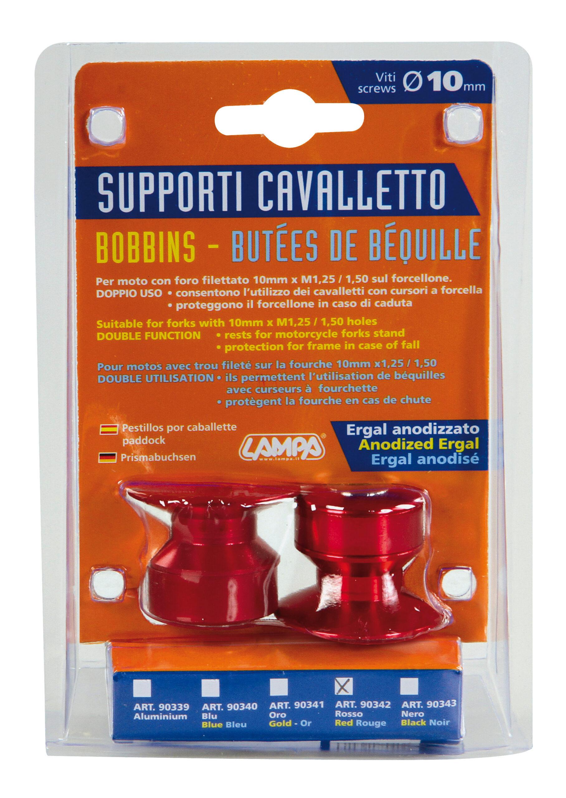 Kit supporti cavalletto - 10 mm - Rosso - immagine 2