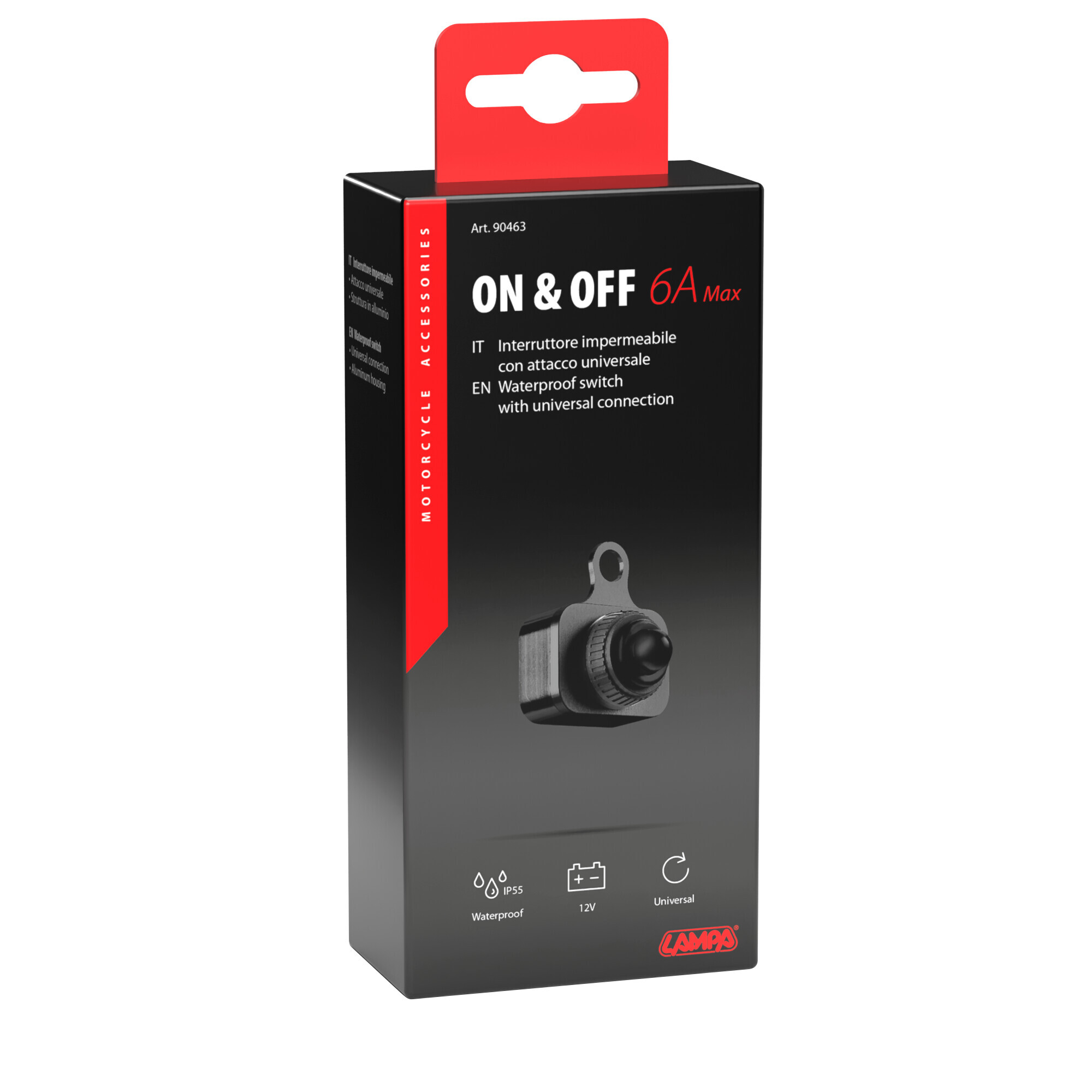 On & Off, interruttore impermeabile, 12V - Nero - immagine 5