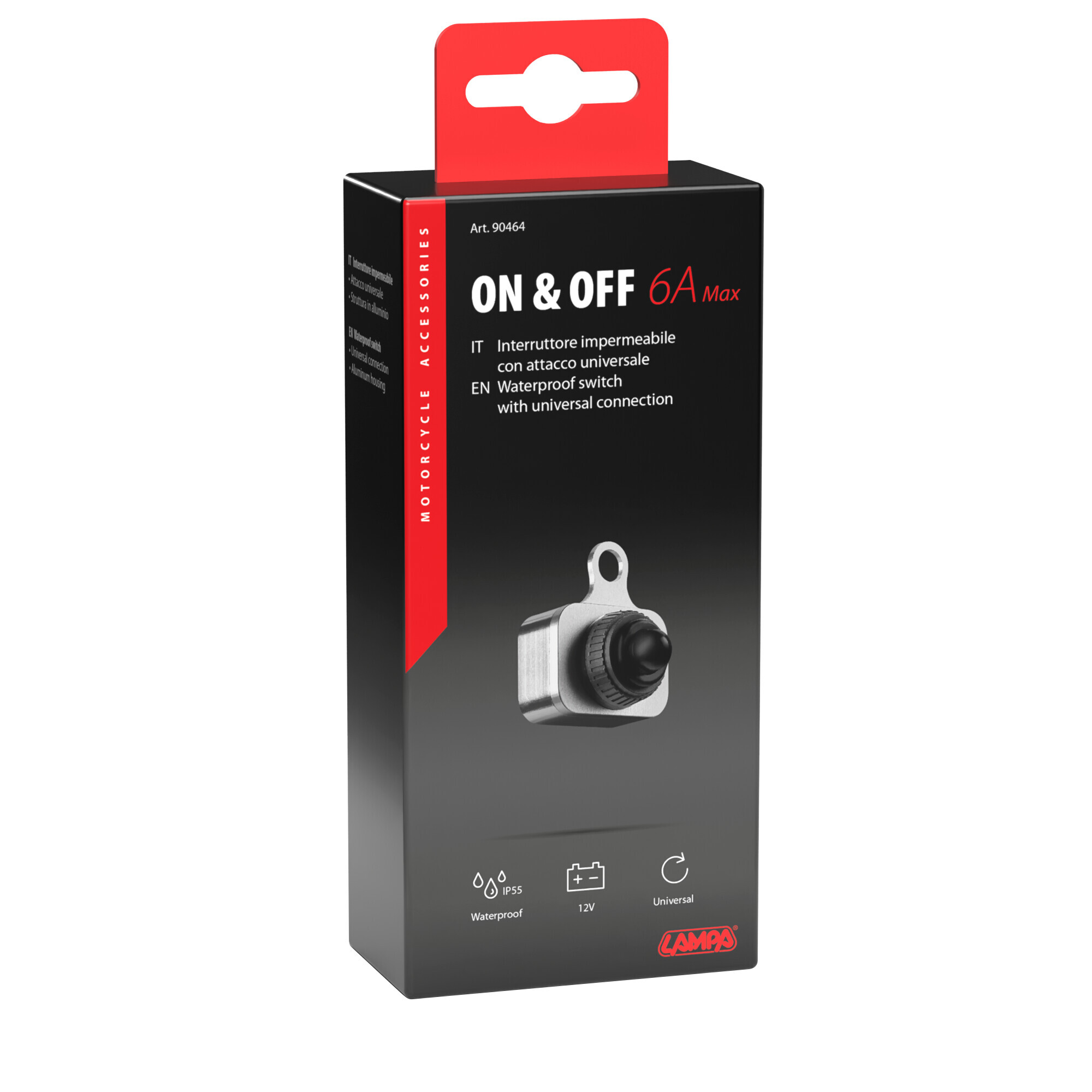 On & Off, interruttore impermeabile, 12V - Alluminio - immagine 2