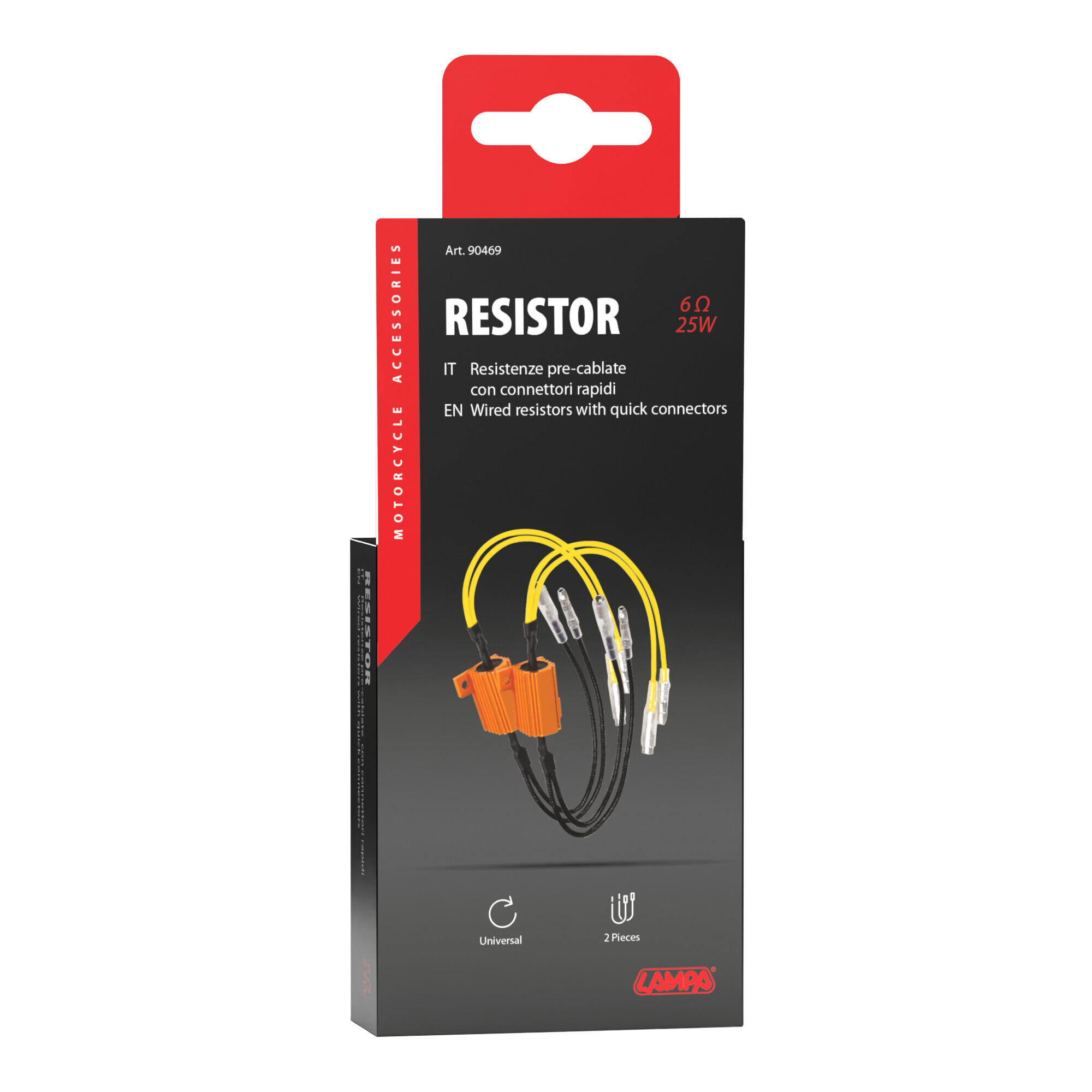 Resistenze pre-cablate con connettori rapidi, 2 pz - 12V - 6 OHM - 25 W - immagine 4