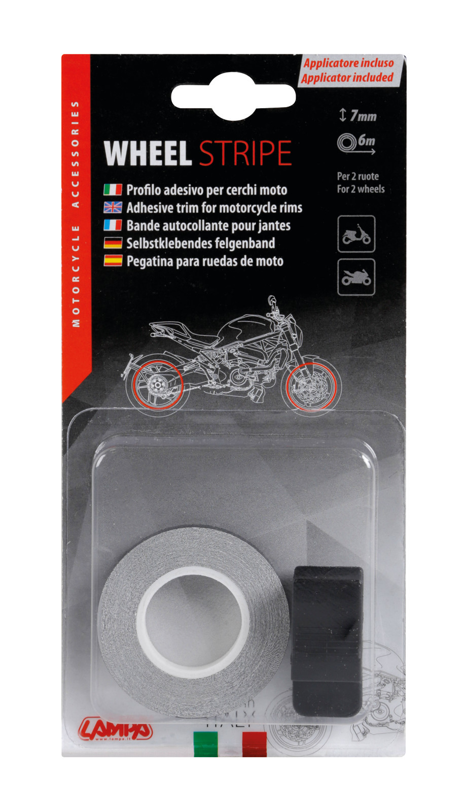 Wheel Stripe Racing, profilo adesivo per cerchi ruota - Nero - immagine 3