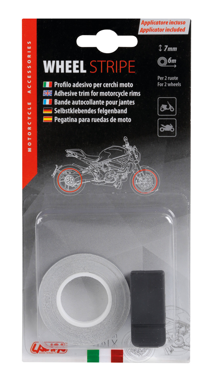 Wheel Stripe Racing, profilo adesivo per cerchi ruota - Argento - immagine 2