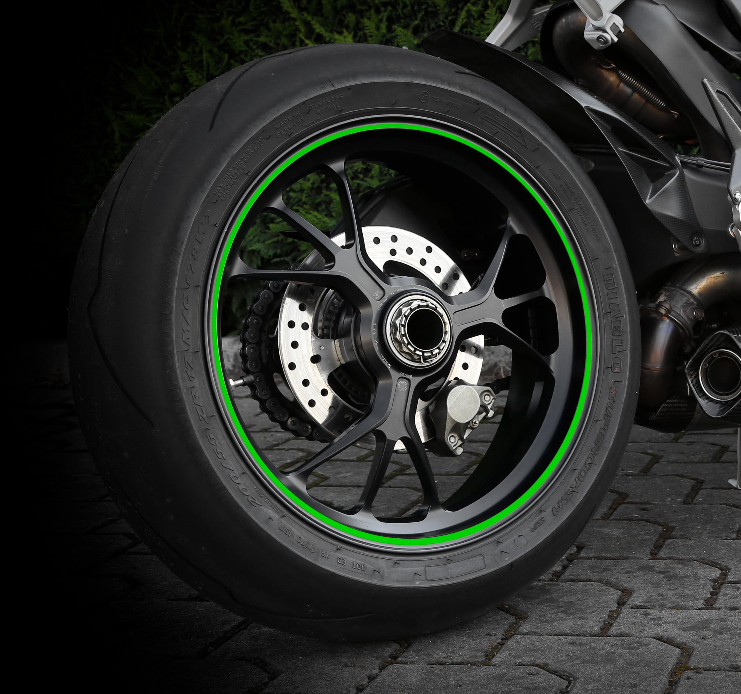Wheel Stripe Racing, profilo adesivo per cerchi ruota - Verde - immagine 2