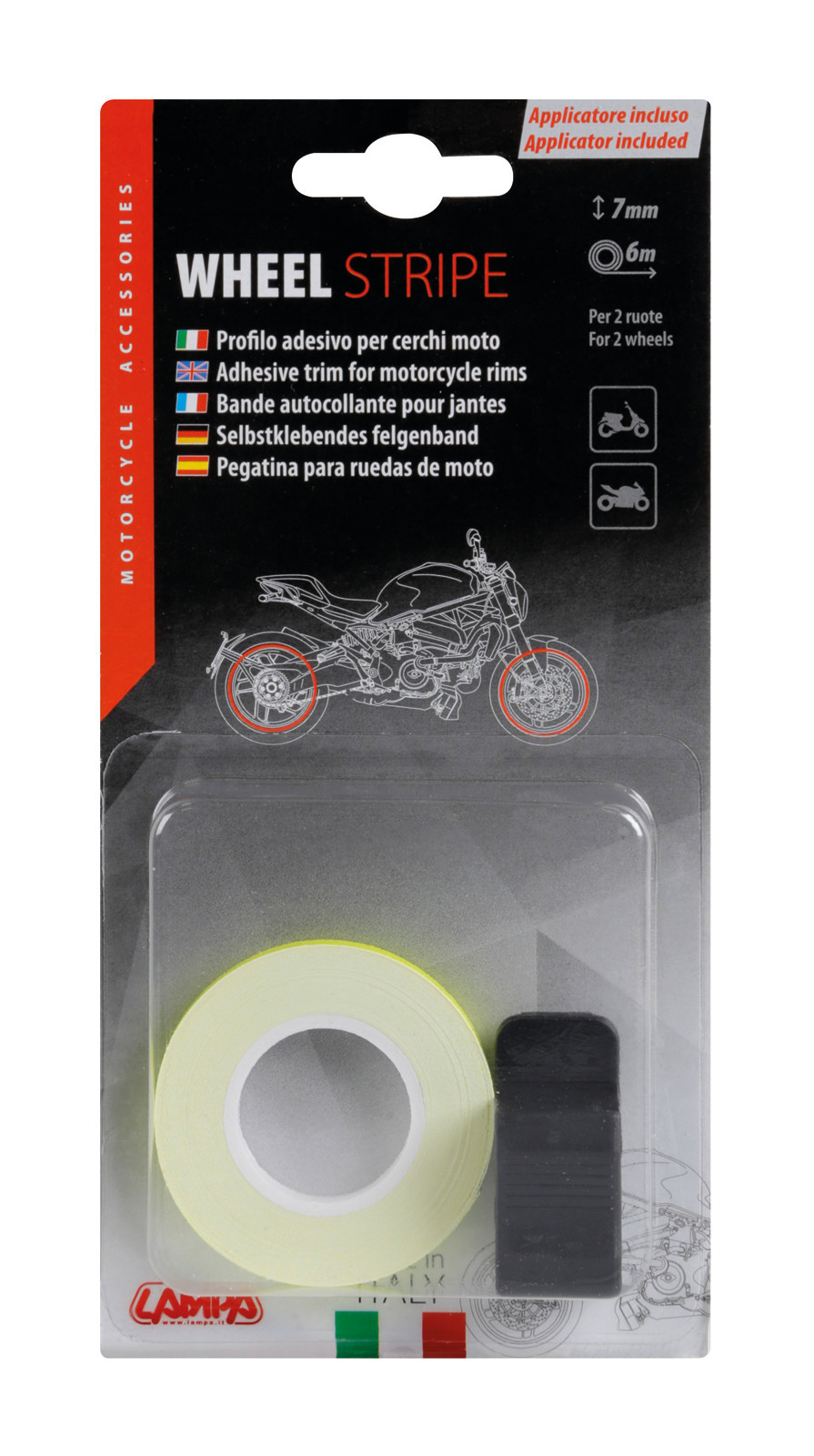Wheel Stripe Fluo, profilo adesivo per cerchi ruota - Giallo - immagine 3