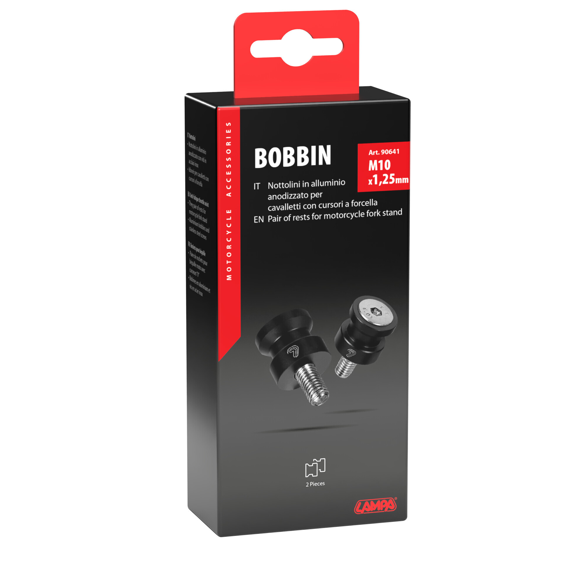 Coppia supporti cavalletto - M10x1,25 mm - Nero - immagine 2