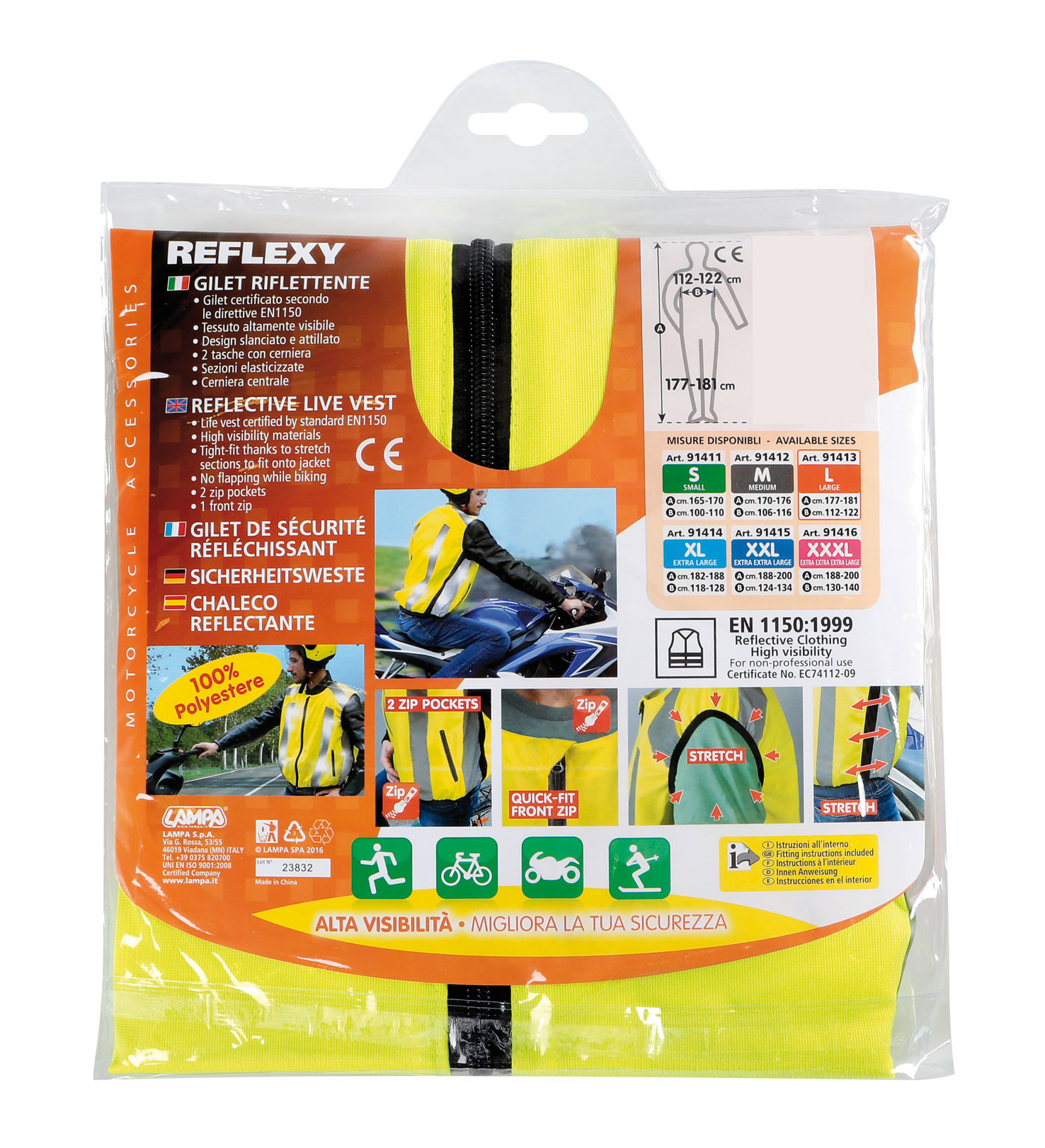 Reflexy, gilet riflettente - Giallo - XL - immagine 3