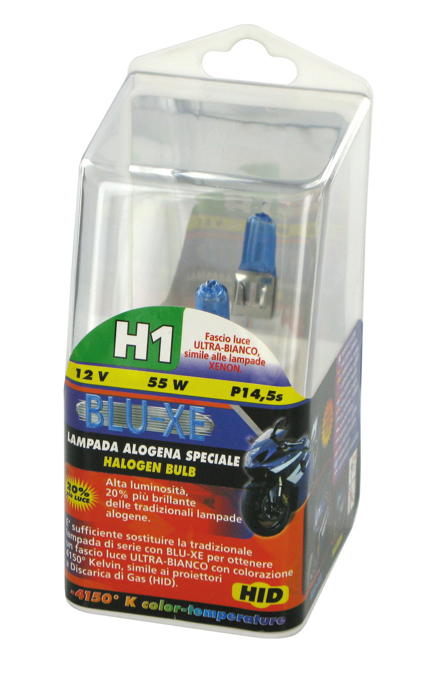 12V Lampada alogena Blu-Xe - H1 - 55W - P14,5s - 1 pz - Scatola Plast. - immagine 4