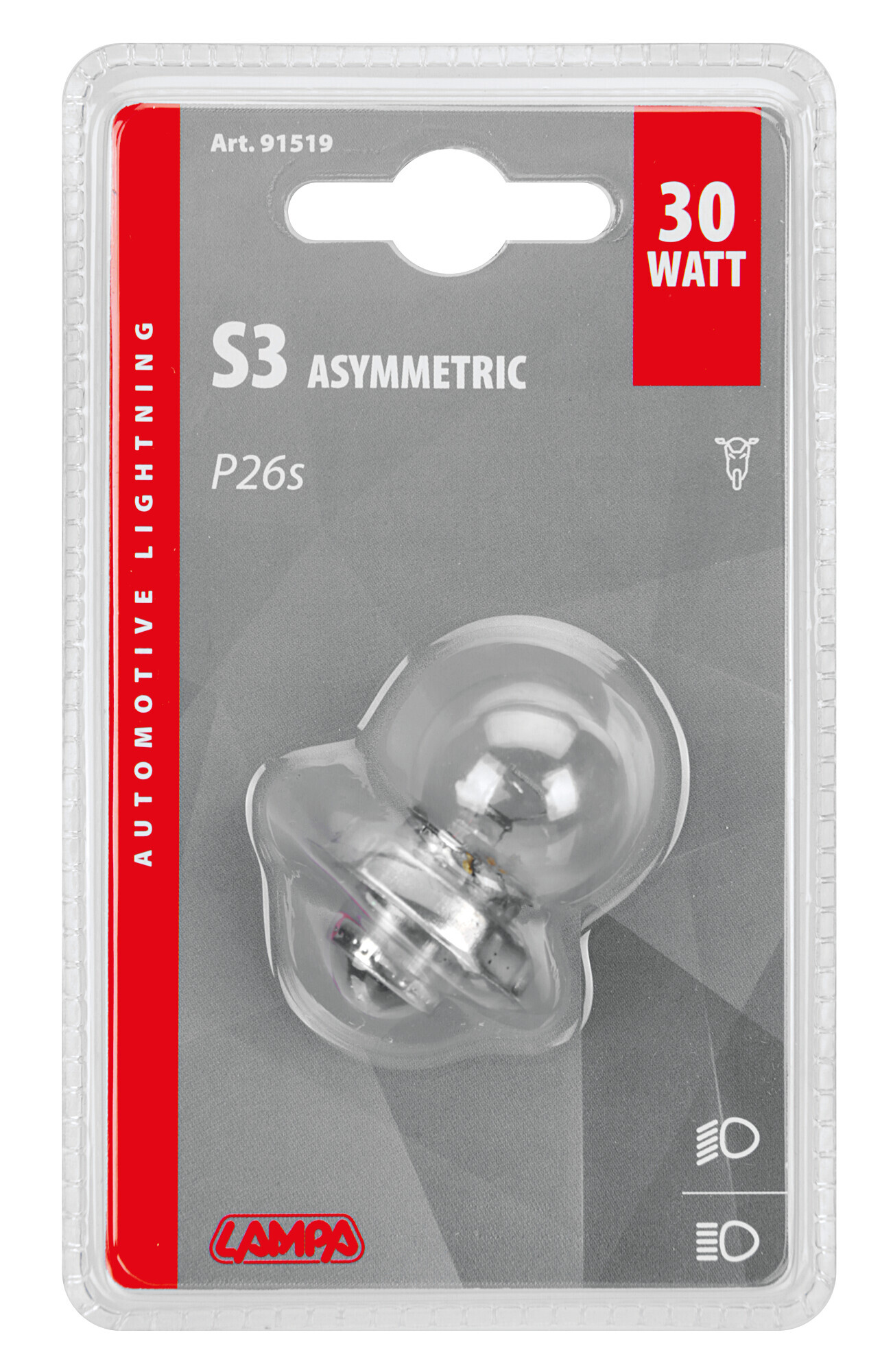 12V Lampada asimmetrica - S3 asymmetric - 30W - P26s - 1 pz - Scatola - immagine 4
