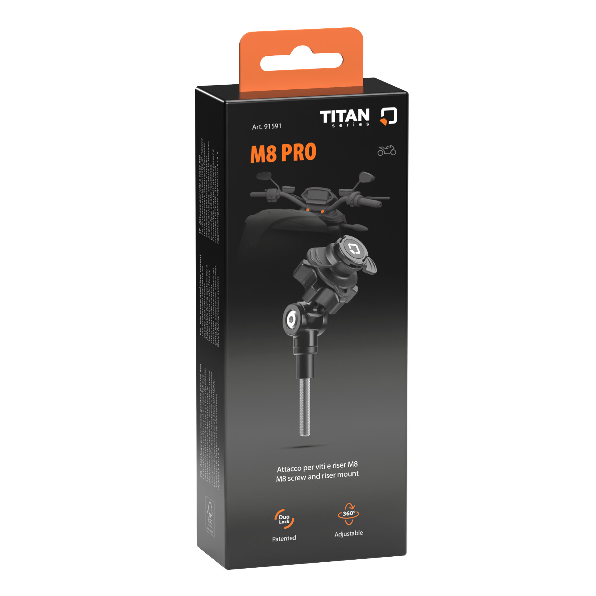 Titan M8 Pro, supporto con attacco per viti e riser M8 - immagine 11
