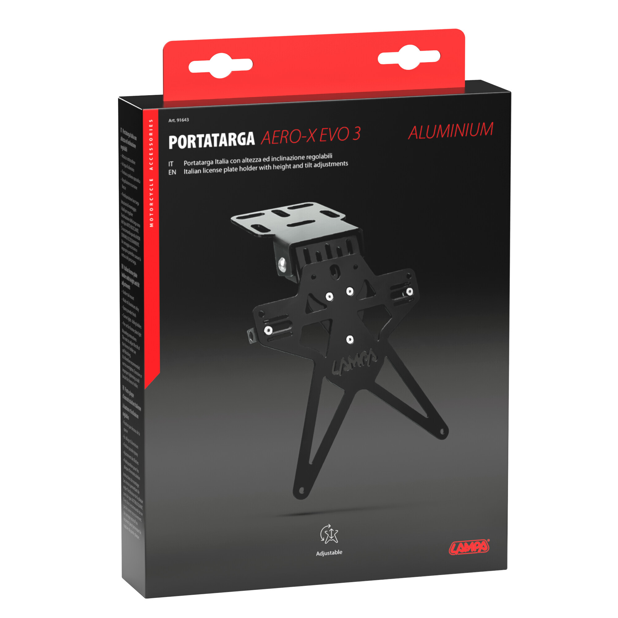 Aero-X Evo 3, portatarga Italia con altezza ed inclinazione regolabili - immagine 3