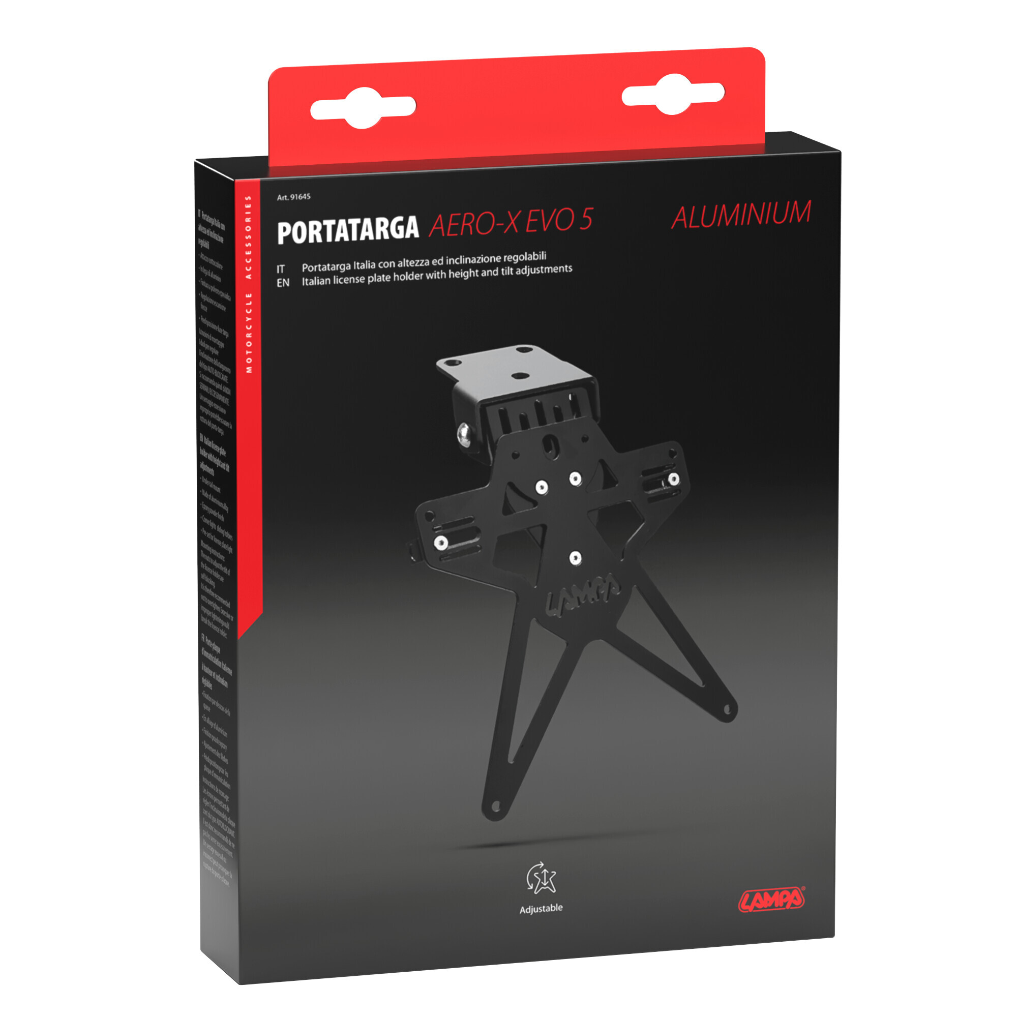 Aero-X Evo 5, portatarga Italia con altezza ed inclinazione regolabili - immagine 4
