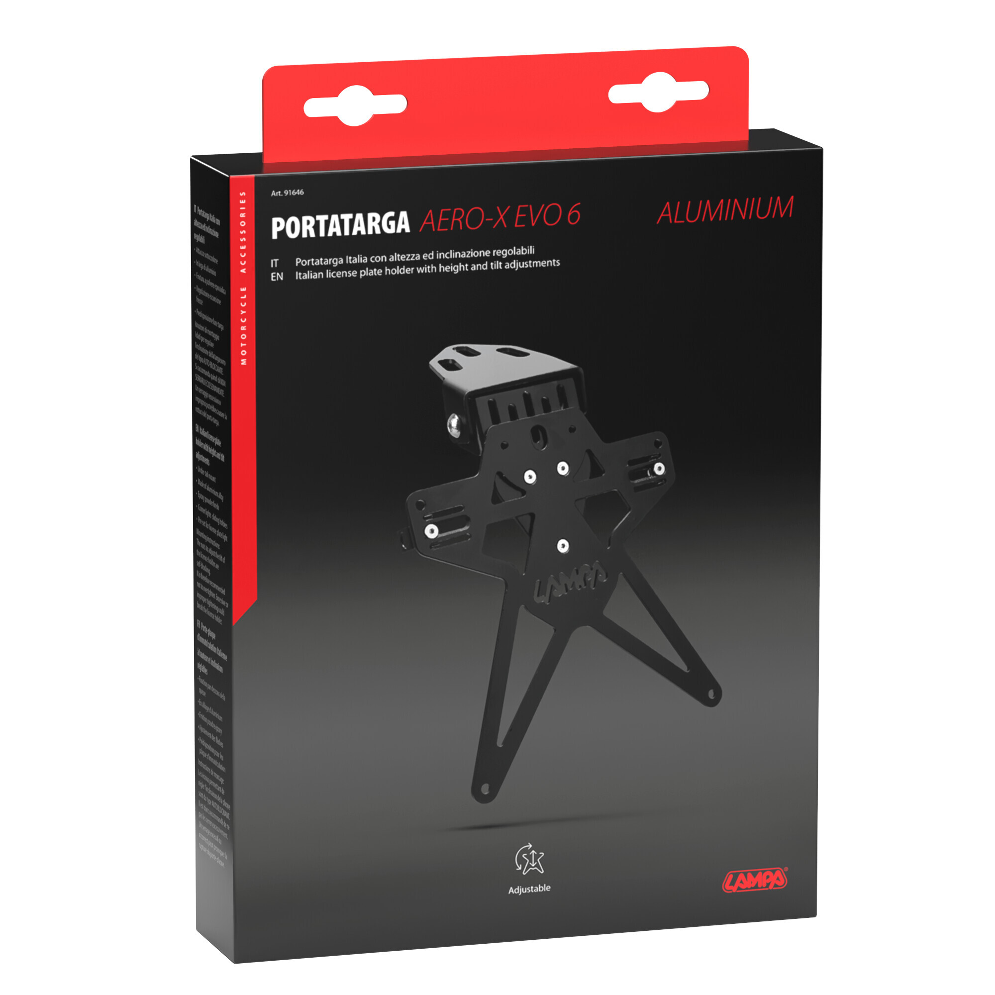 Aero-X Evo 6, portatarga Italia con altezza ed inclinazione regolabili - immagine 3