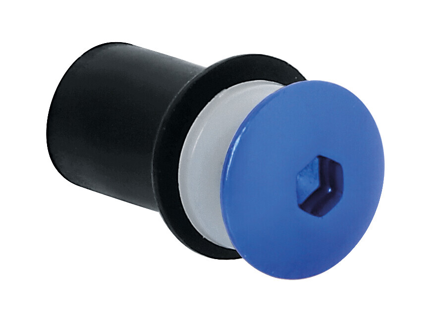 Screen Fit-Kits, kit dadi gommati con viti e rondelle (5 MA) - 10 pz - Blu - immagine 2