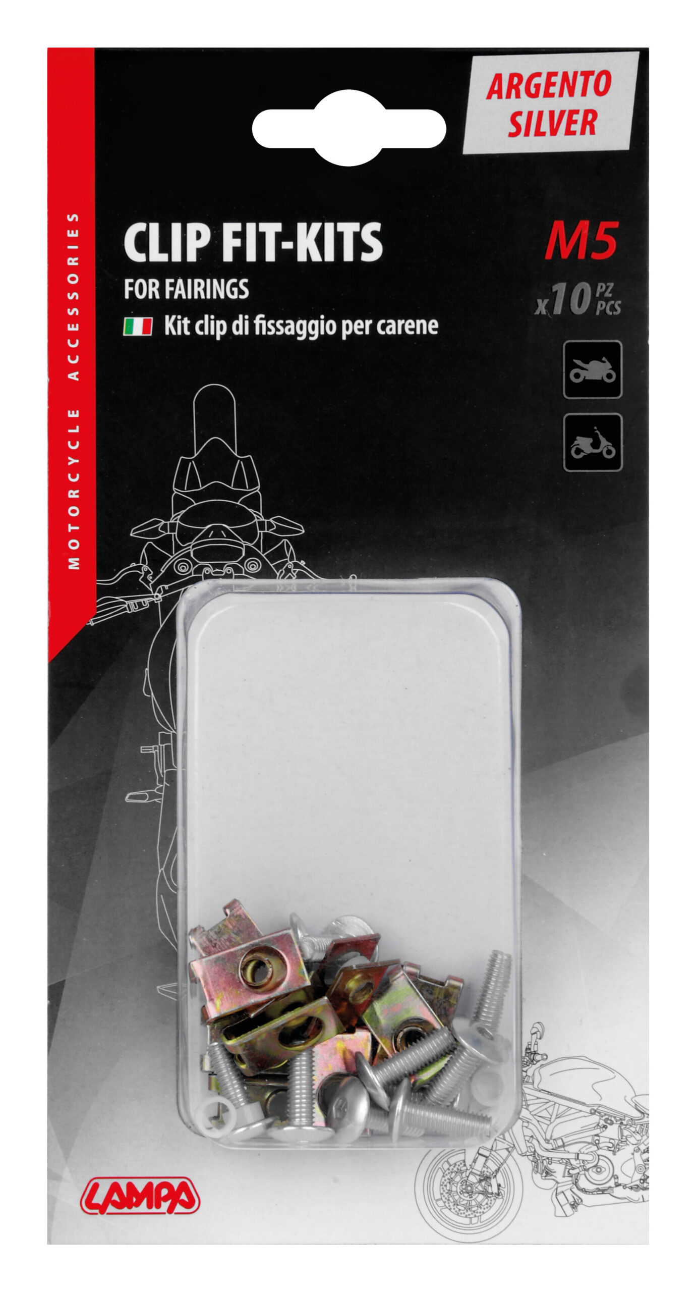 Clip Fit-Kits, kit clip di fissaggio per carene (5 MA) - 10 pz - Argento - immagine 4