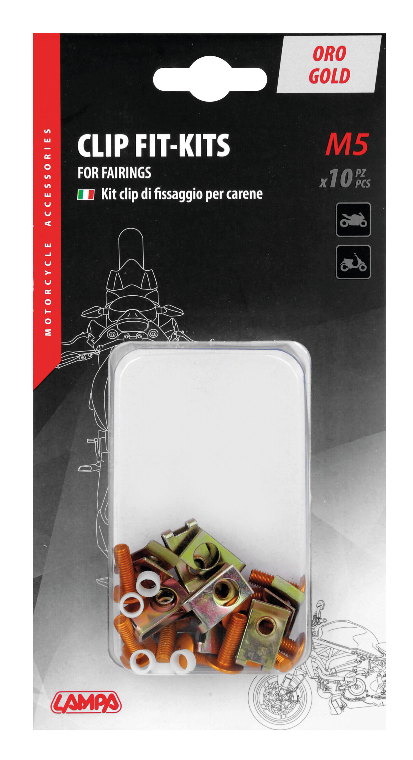 Clip Fit-Kits, kit clip di fissaggio per carene (5 MA) - 10 pz - Oro - immagine 4