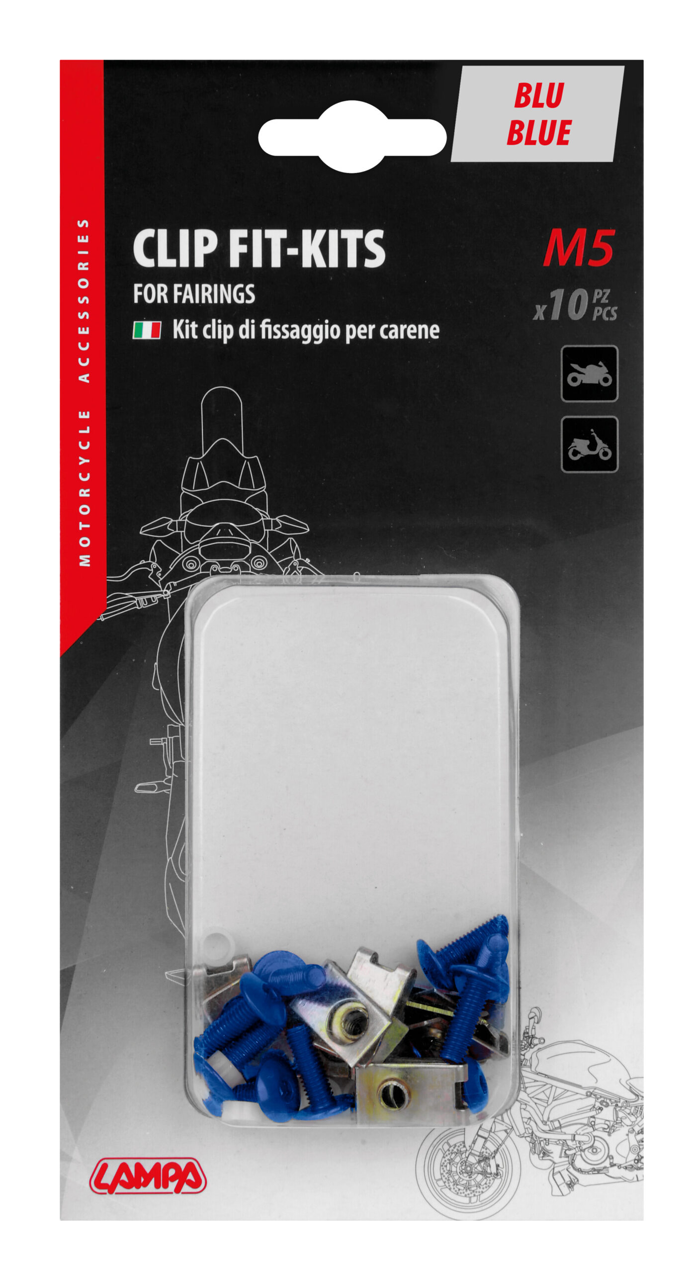 Clip Fit-Kits, kit clip di fissaggio per carene (5 MA) - 10 pz - Blu - immagine 4