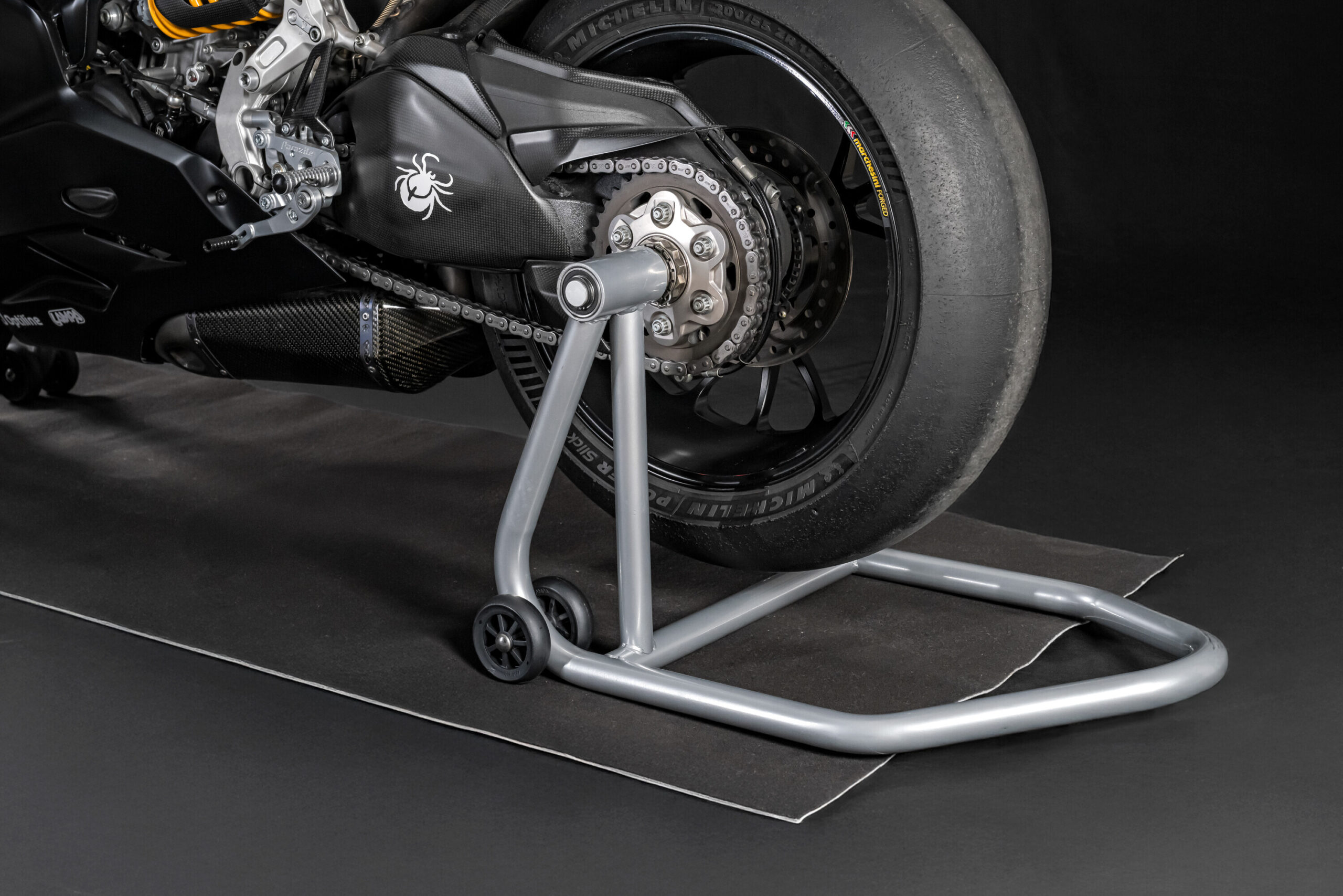 Cavalletto posteriore per moto, monobraccio sinistro - immagine 4