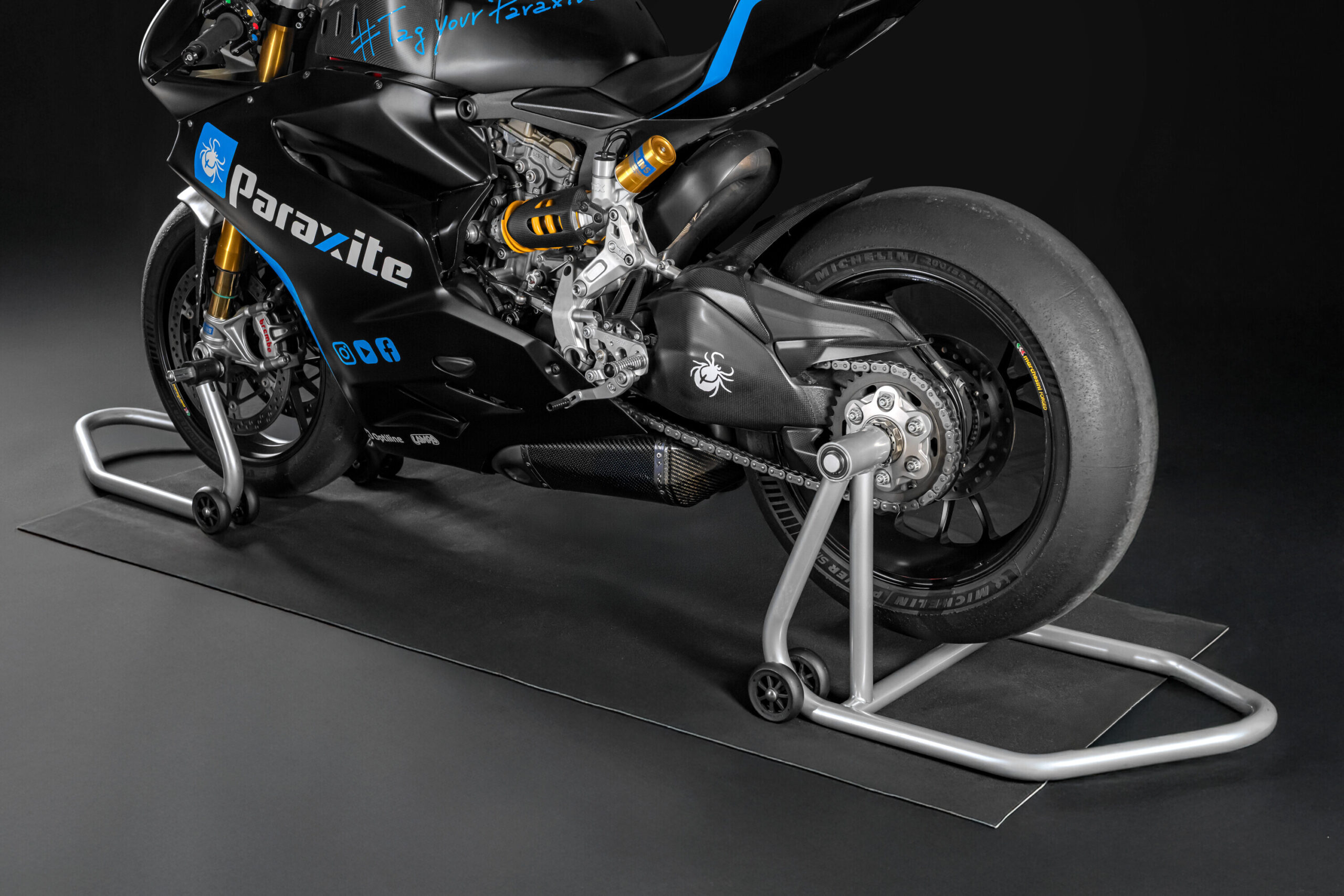 Cavalletto posteriore per moto, monobraccio sinistro - immagine 6