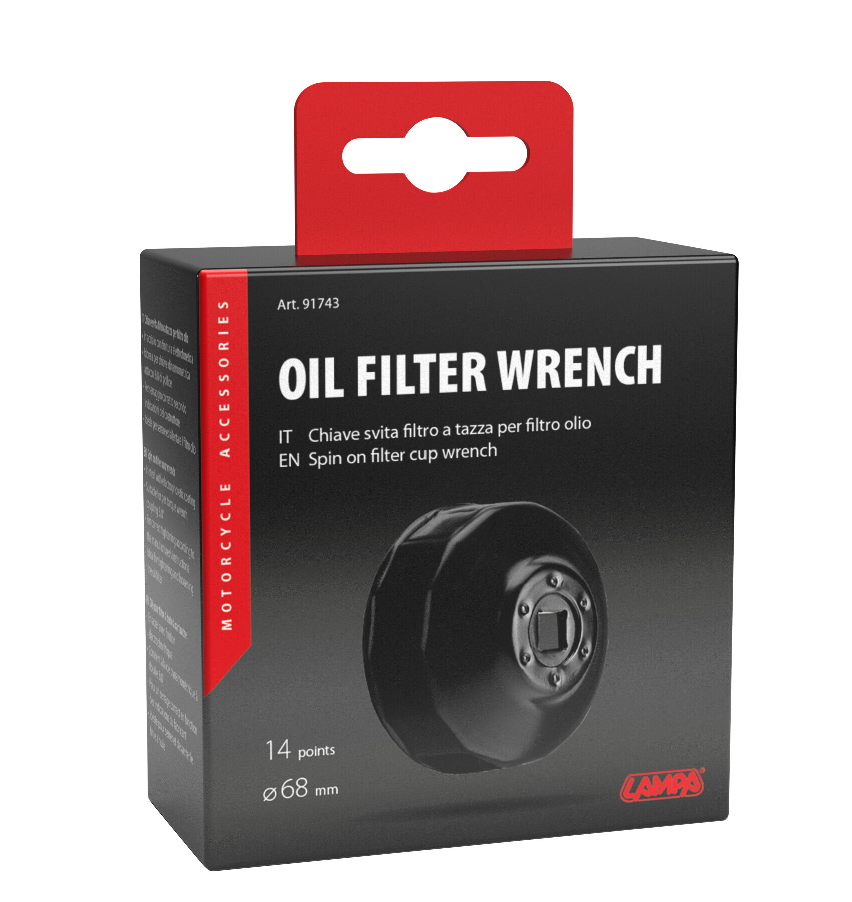 Chiave svita filtro a tazza per filtro olio per filtro Ø 68 mm con 14 lati - immagine 3