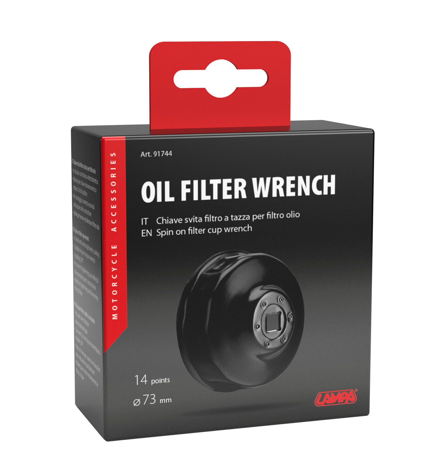 Chiave svita filtro a tazza per filtro olio per filtro Ø 73 mm con 14 lati - immagine 3