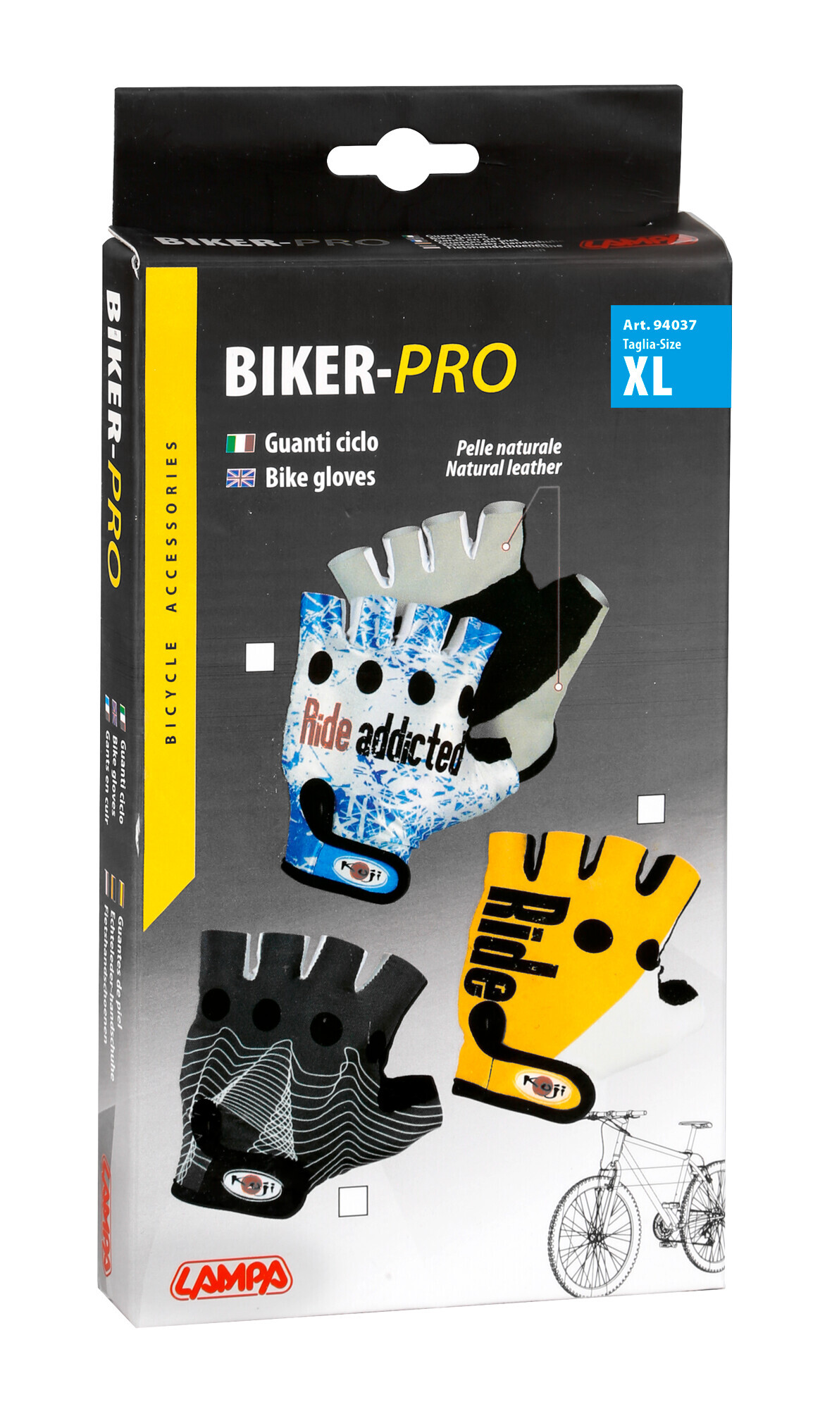 Biker-Pro, guanti in pelle e lycra - XL - immagine 4