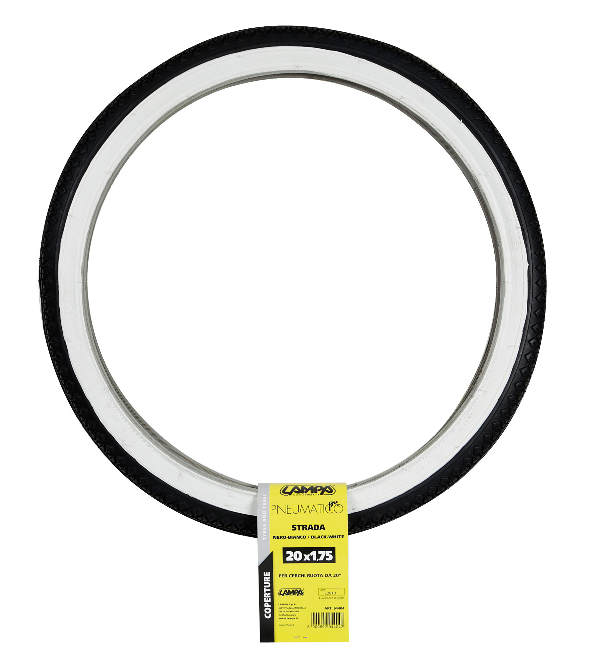 Pneumatico Strada - 20 x 1,75 - 2,125 - Nero/Bianco - immagine 2