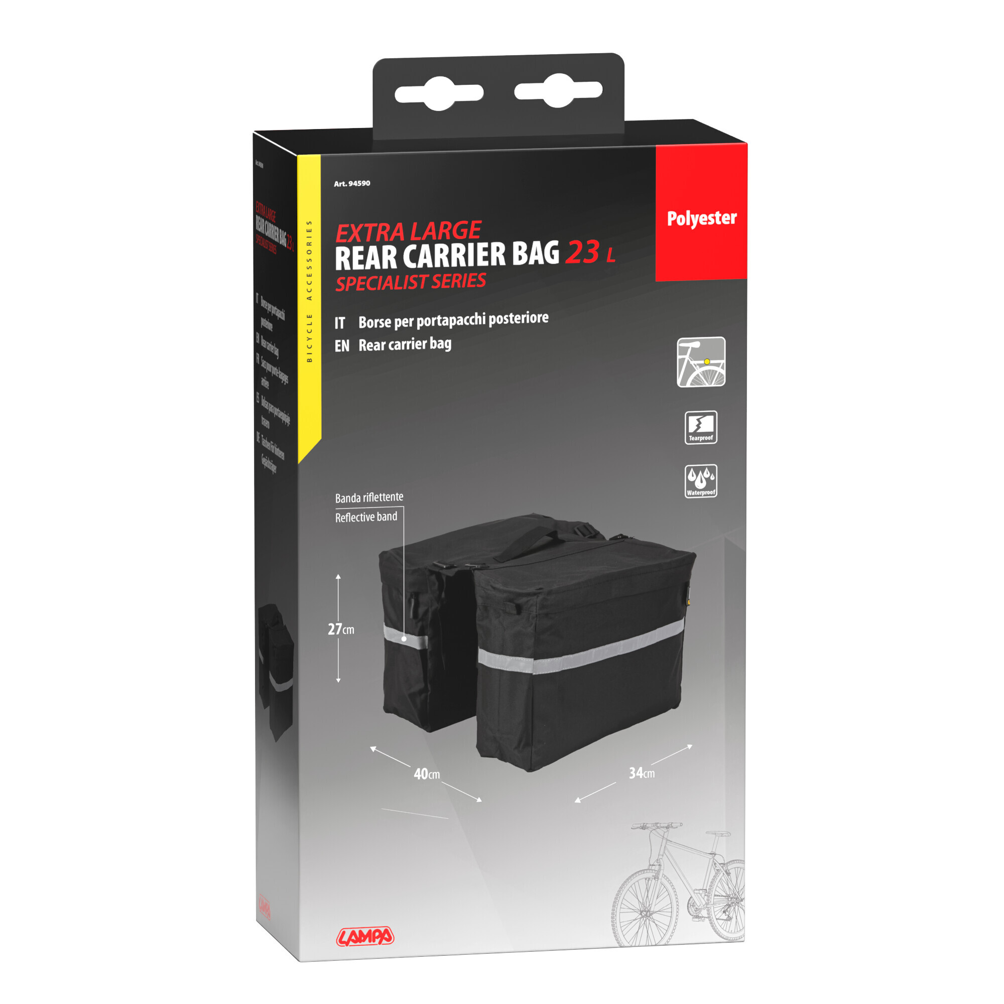 Extra Large, borse per portapacchi posteriore - 23 L - immagine 3