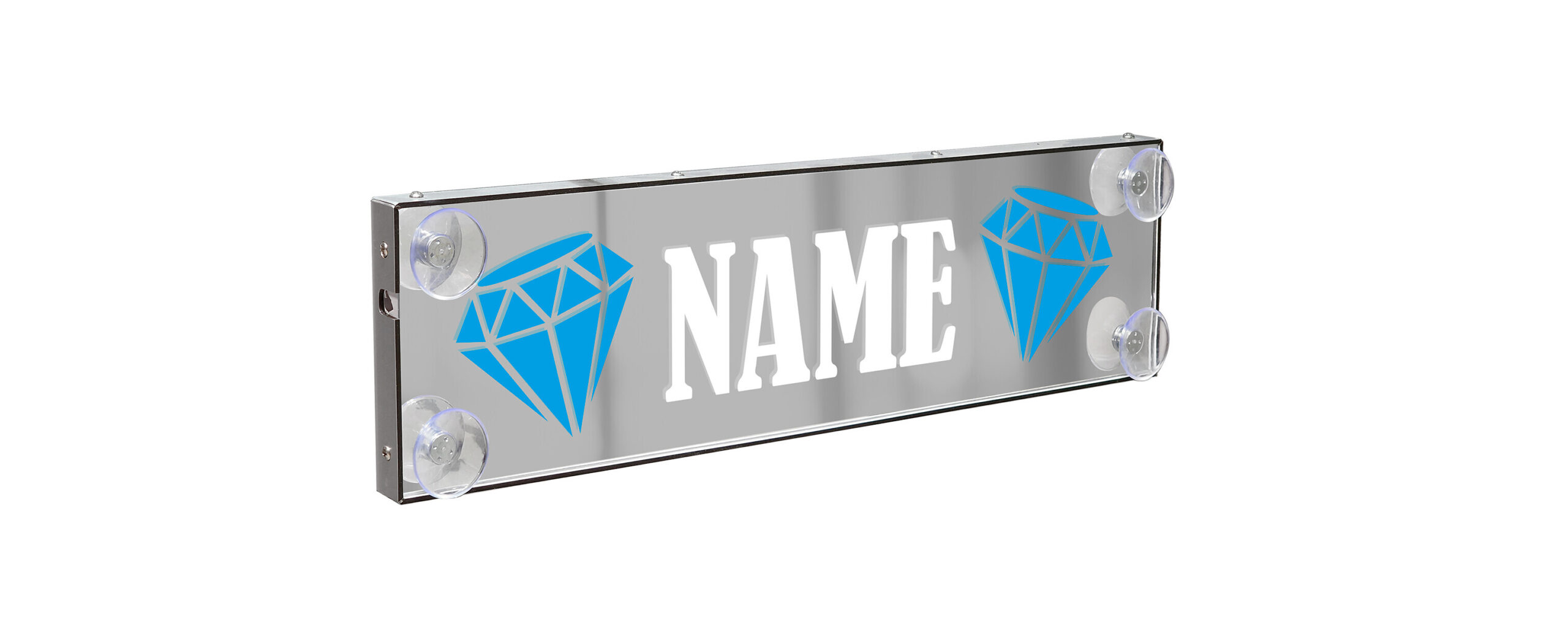 Laser Mono, tabella personalizzabile a Led, 12/24V - 50x13,5 cm - 4-5 caratteri
