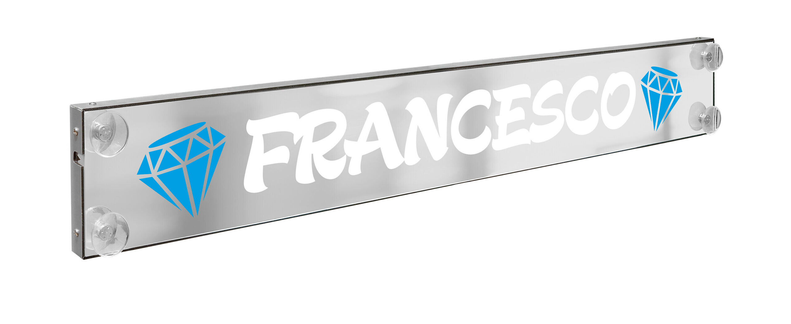 Laser Mono, tabella personalizzabile a Led, 12/24V - 100x13,5 cm - 9-11 caratteri