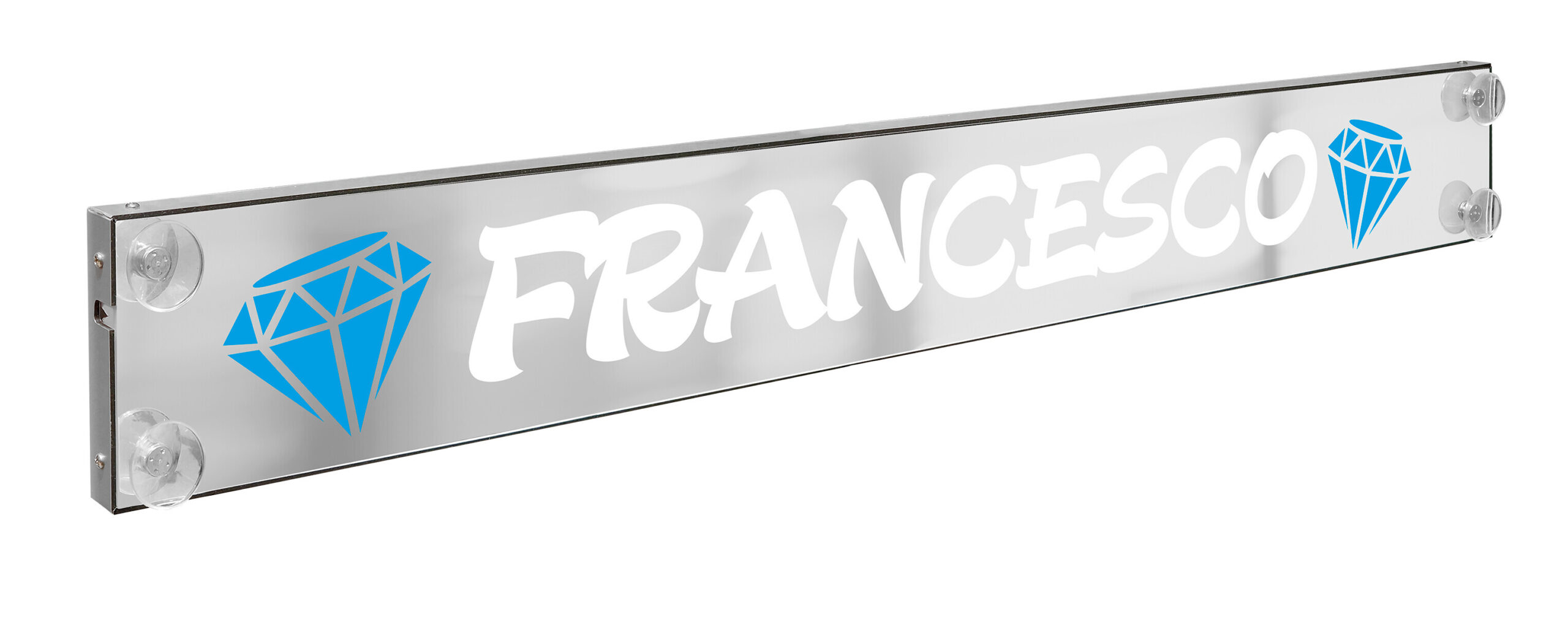 Laser Mono, tabella personalizzabile a Led, 12/24V - 125x13,5 cm - 12-16 caratteri