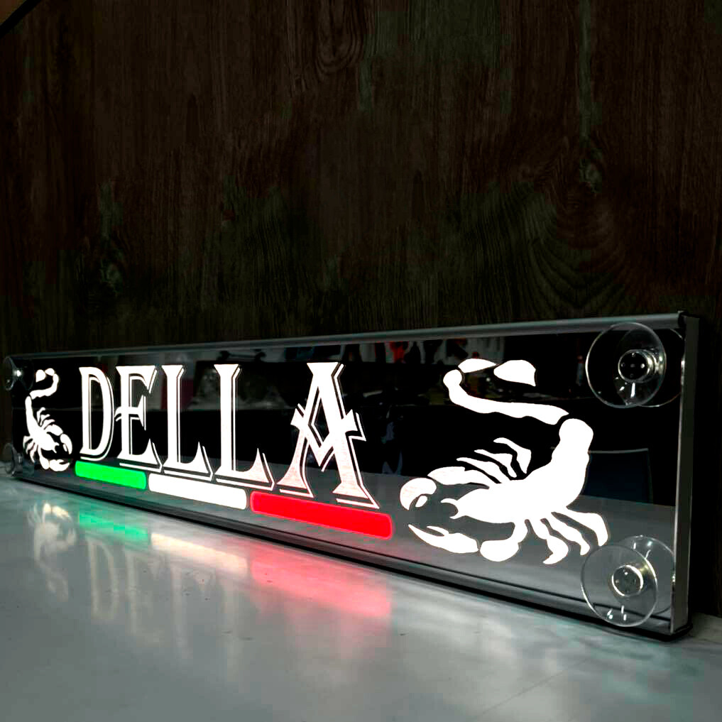 Laser Mono Flag, tabella personalizzabile a Led, 12/24V - 100x13,5 cm - 9-11 caratteri - immagine 4