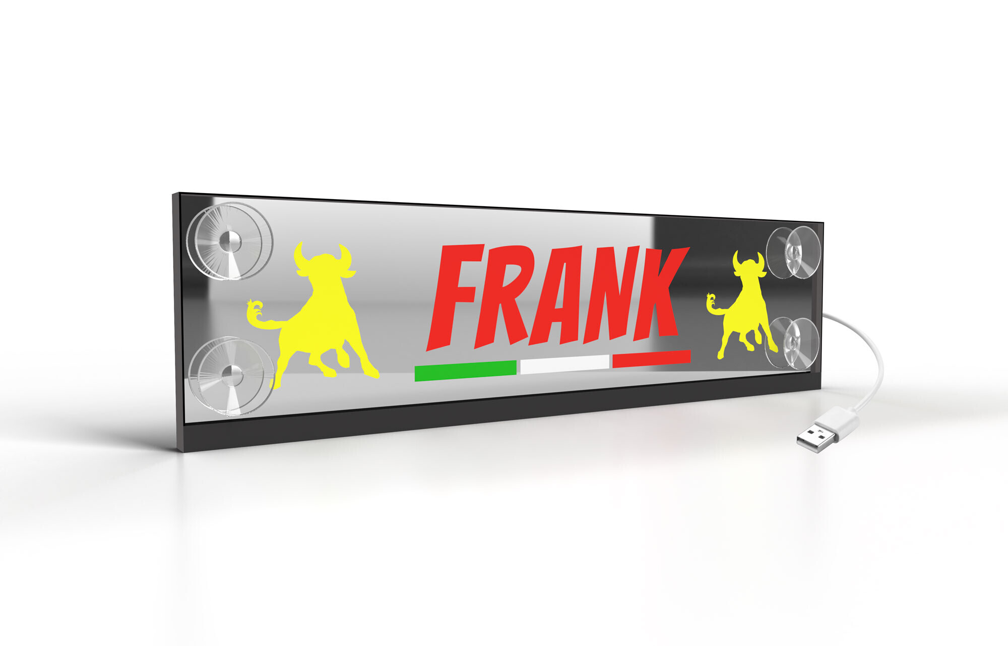 Led Mono Mirror Drive, tabella personalizzabile a Led, USB - 70x13,5 cm - 6-8 caratteri