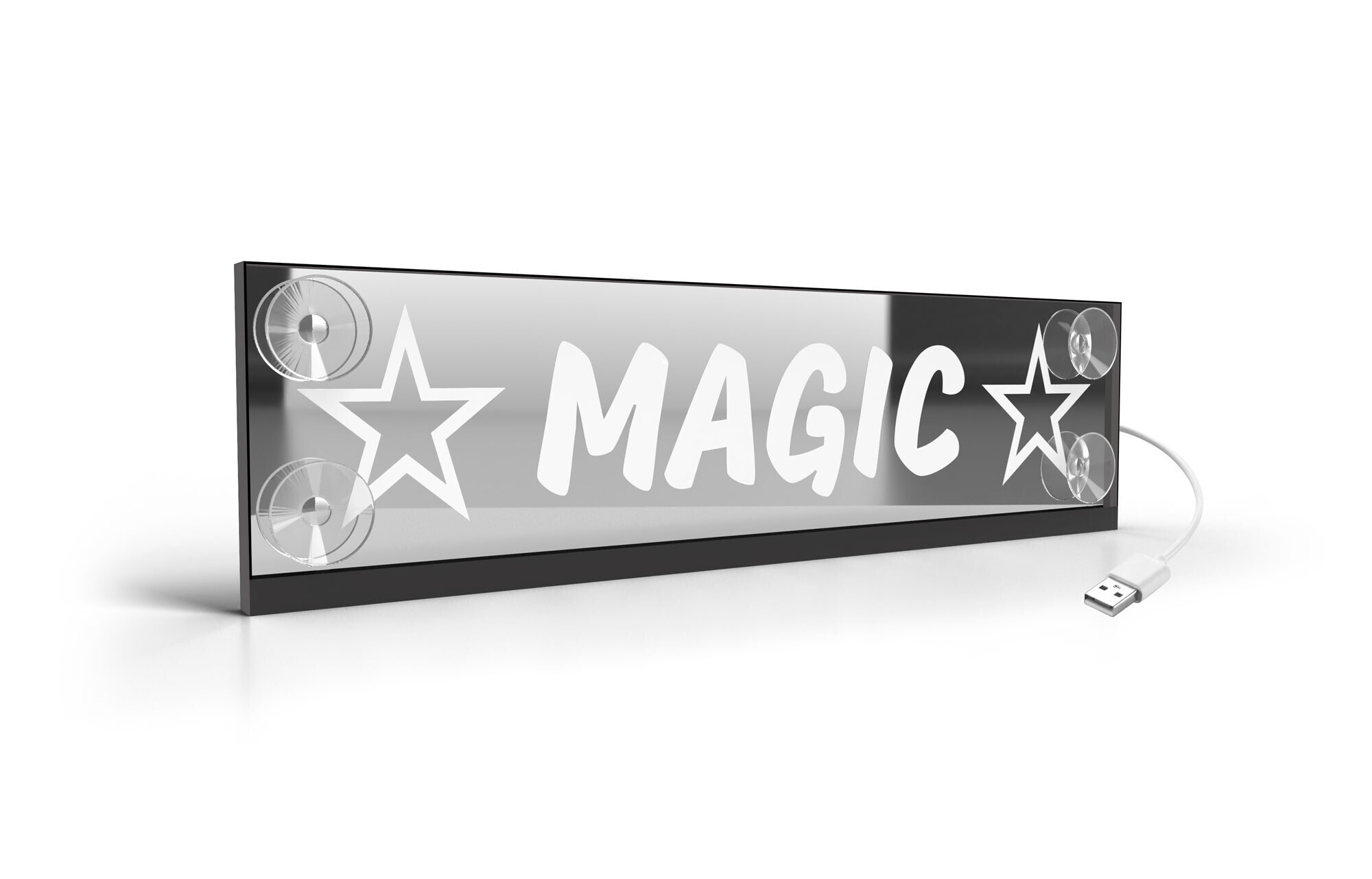 Led Rgb Mirror Drive, tabella personalizzabile a Led, USB - 90x13,5 cm - 9-11 caratteri