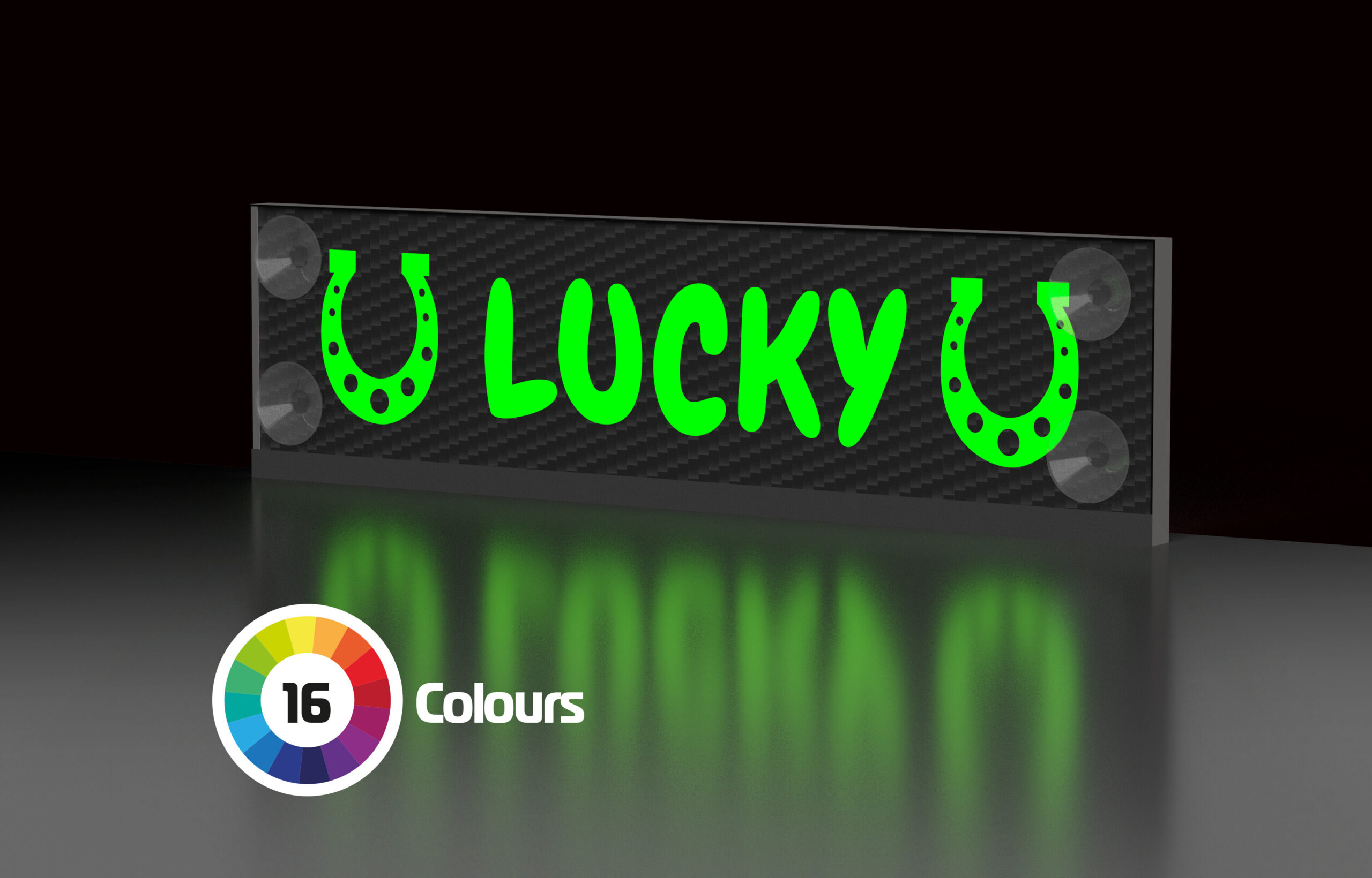 Led Rgb Carbon Drive, tabella personalizzabile a Led, USB - 90x13,5 cm - 9-11 caratteri - immagine 3